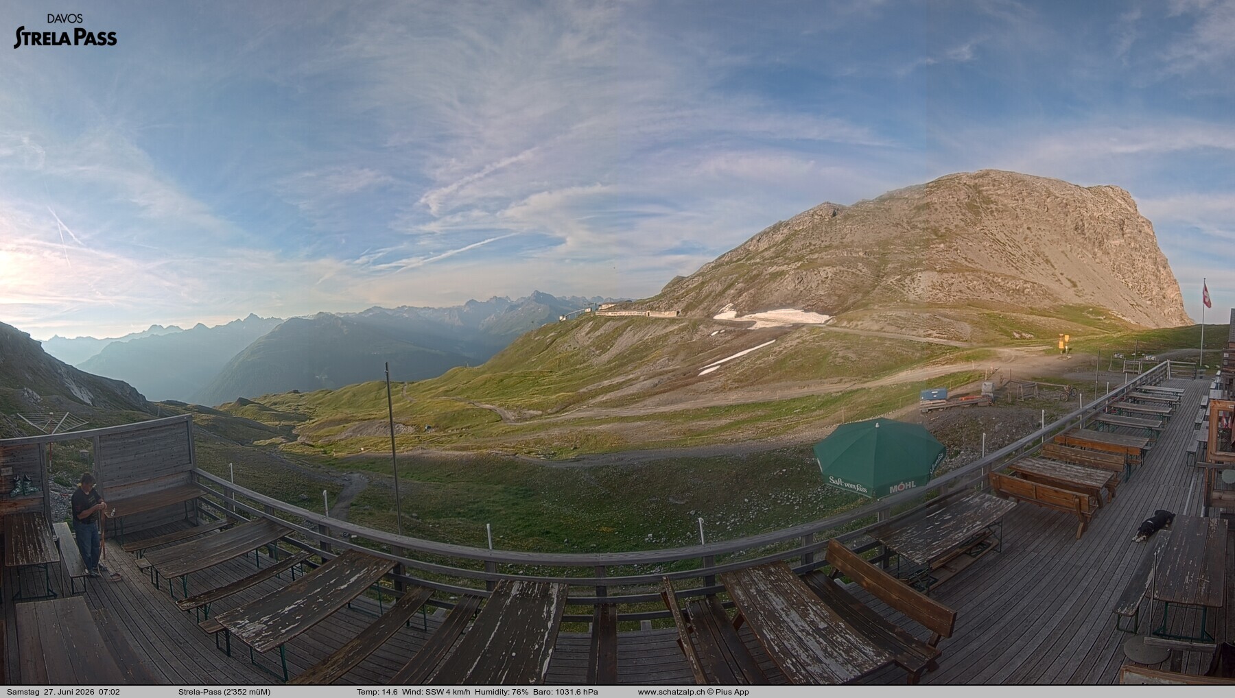 Archiv Foto Webcam Restaurant Strela Pass Schatzalp