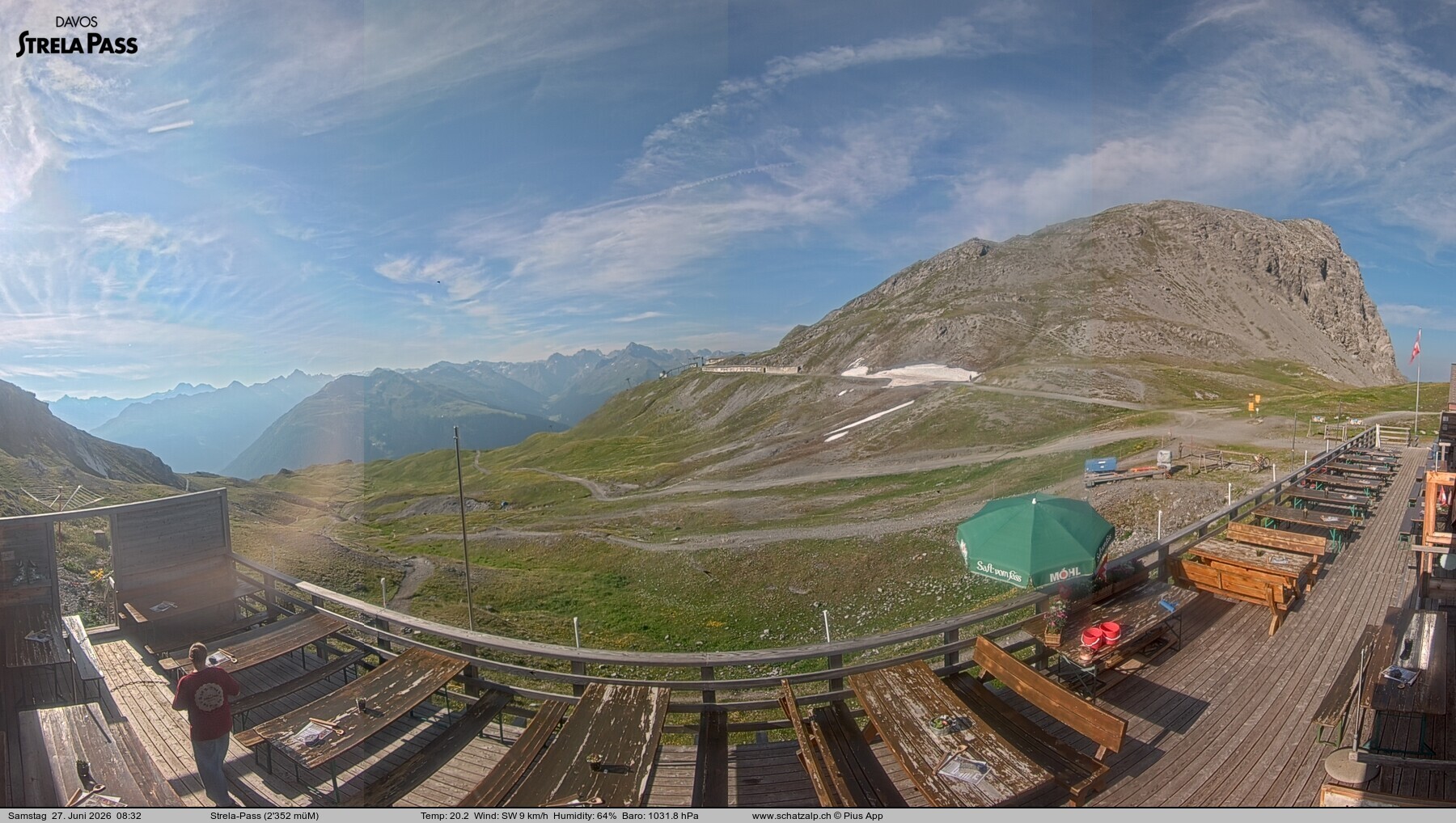 Archiv Foto Webcam Restaurant Strela Pass Schatzalp