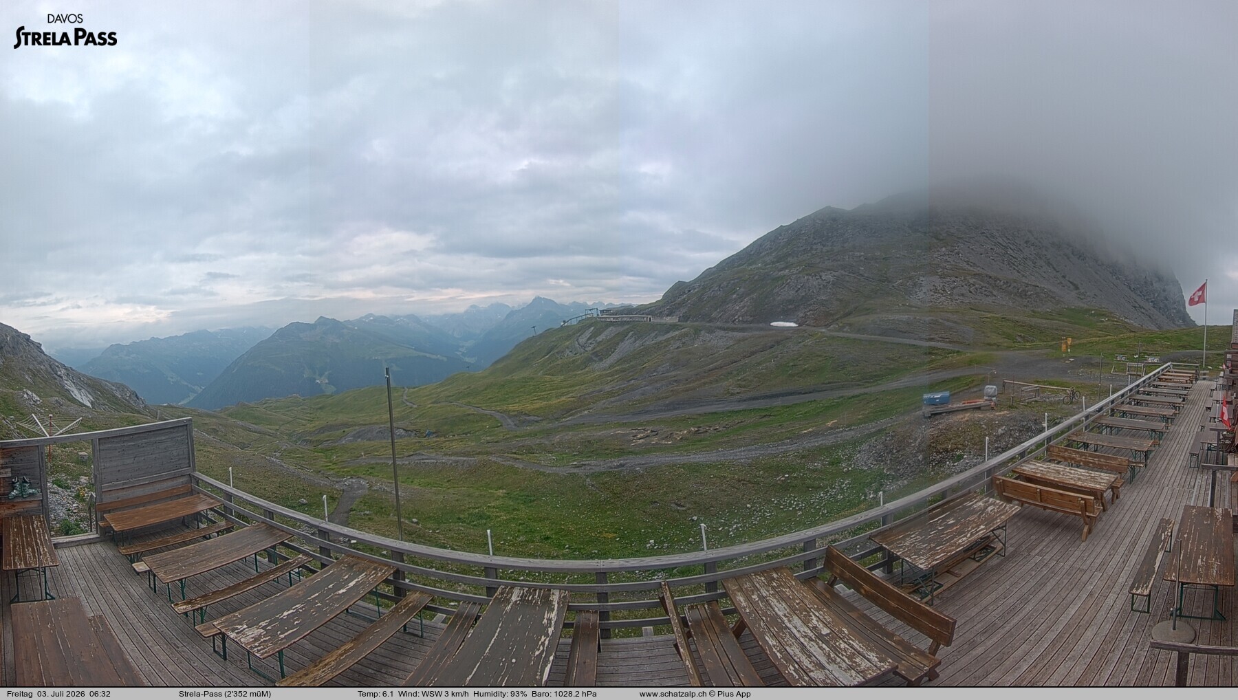 Archiv Foto Webcam Restaurant Strela Pass Schatzalp