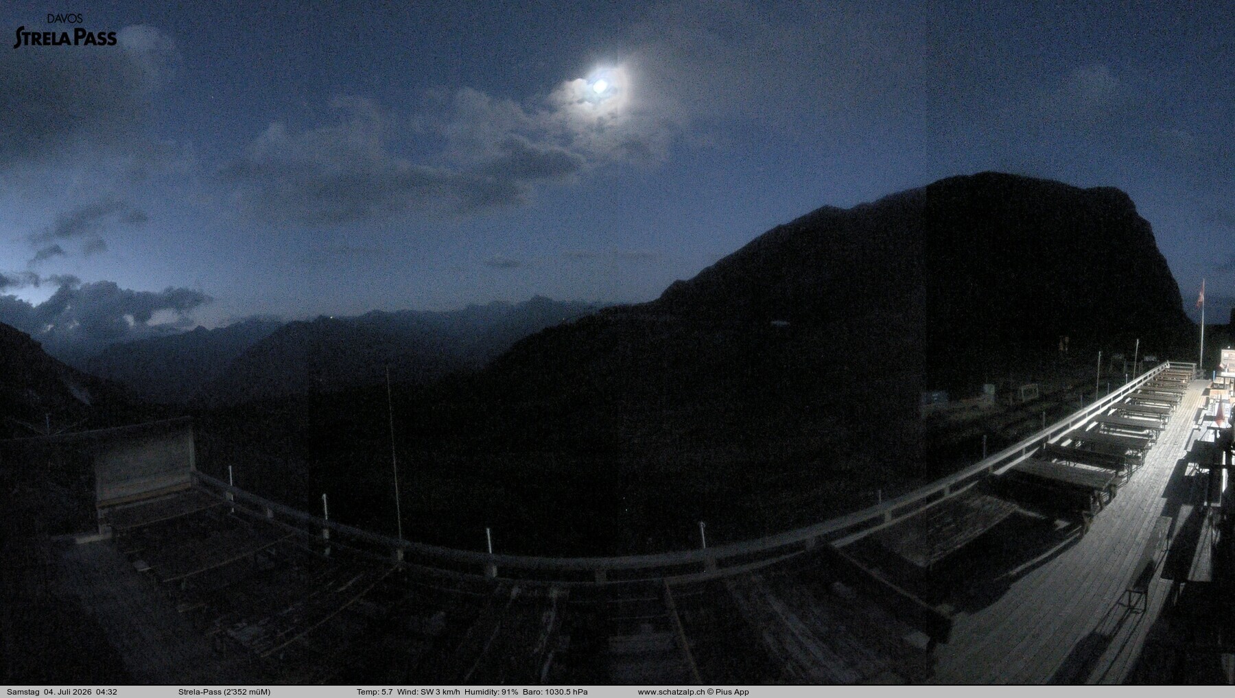 Archiv Foto Webcam Restaurant Strela Pass Schatzalp