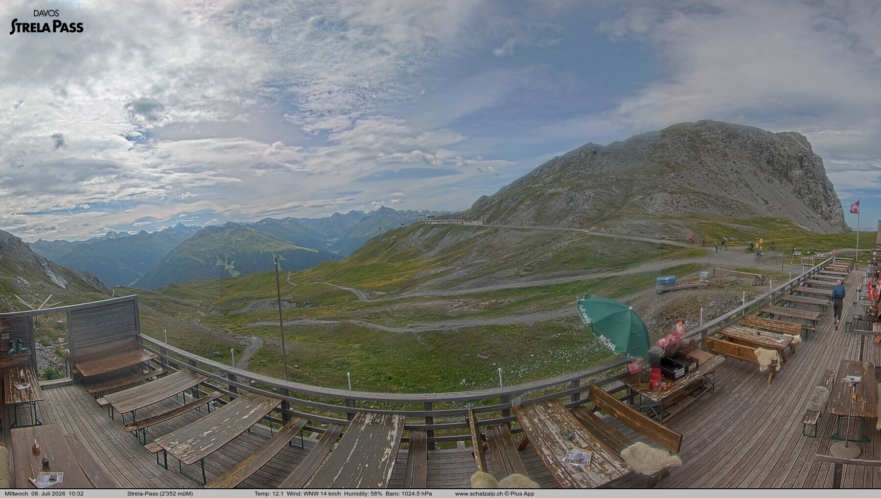 Archiv Foto Webcam Restaurant Strela Pass Schatzalp