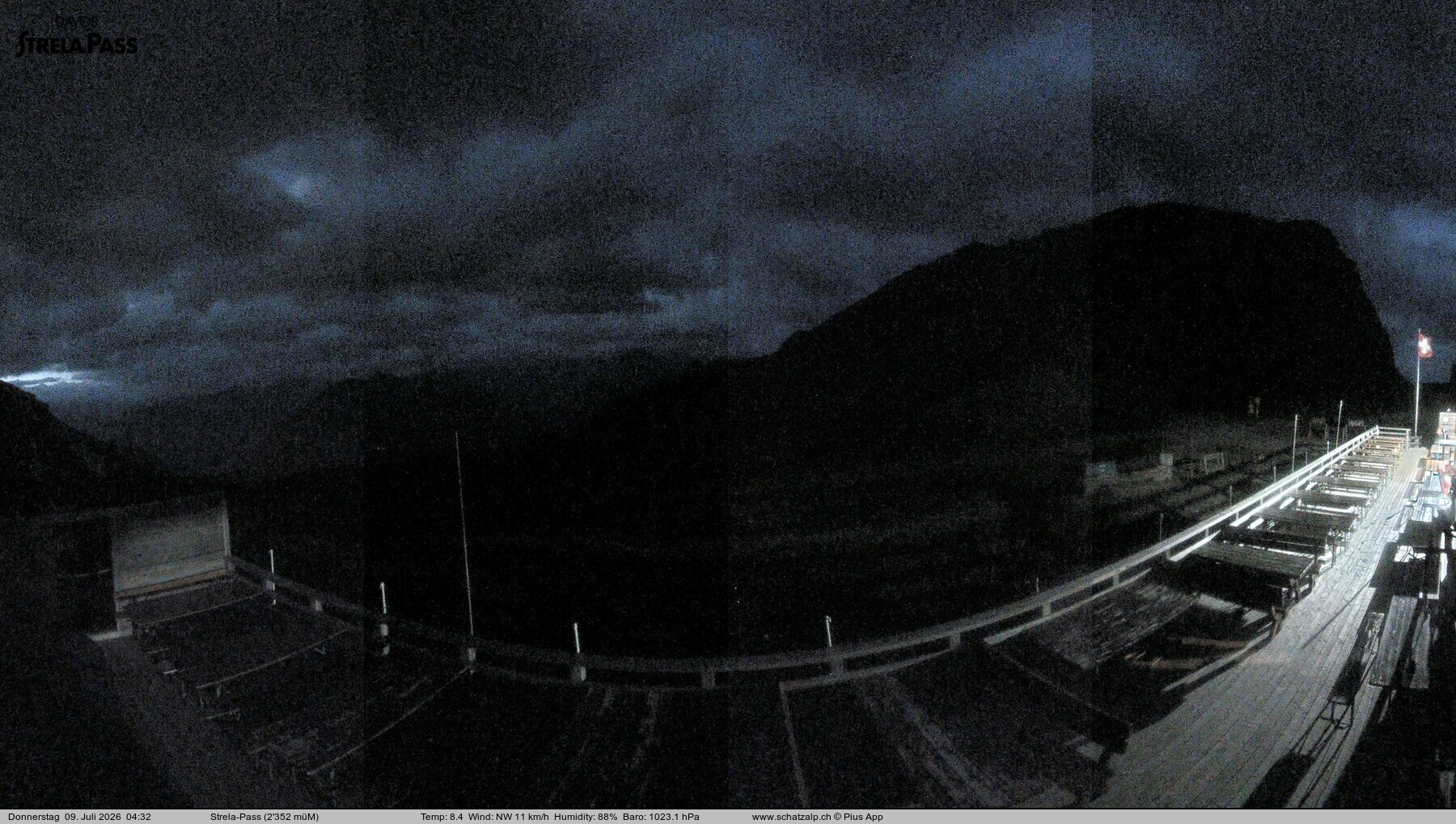 Archiv Foto Webcam Restaurant Strela Pass Schatzalp