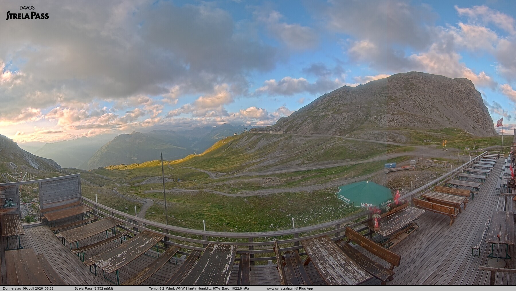 Archiv Foto Webcam Restaurant Strela Pass Schatzalp