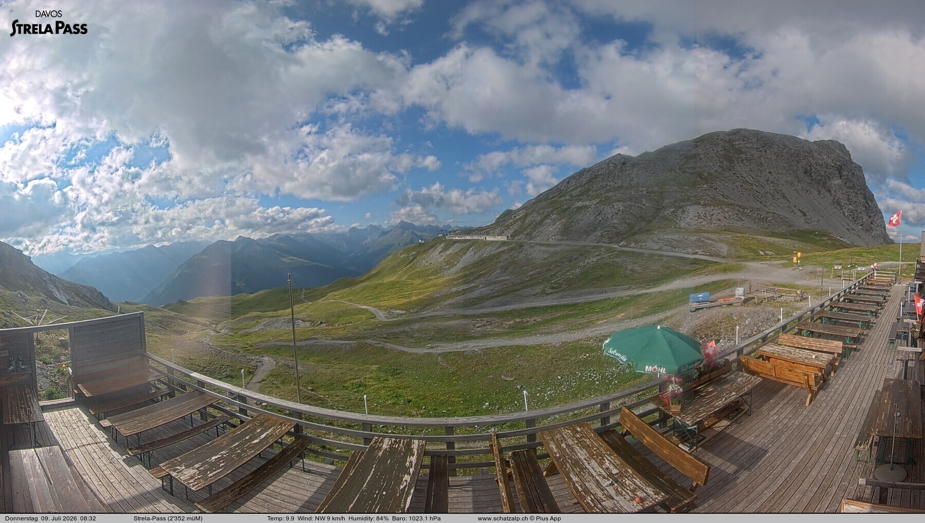 Archiv Foto Webcam Restaurant Strela Pass Schatzalp