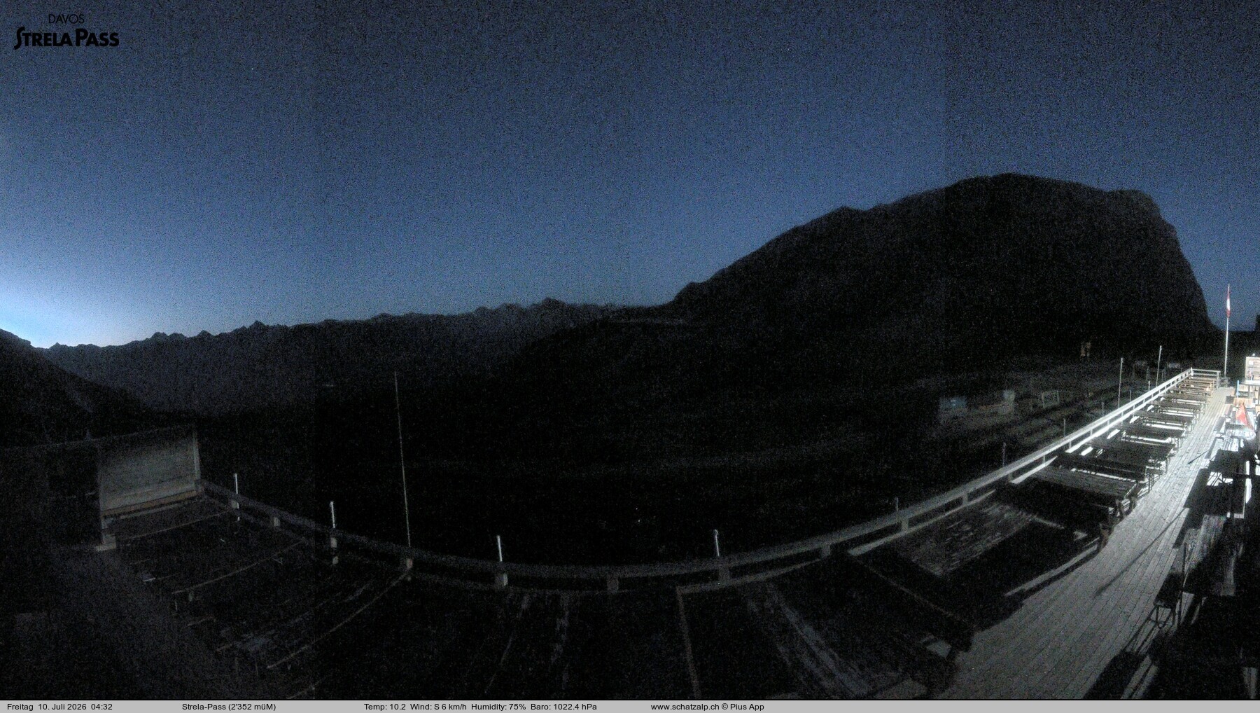 Archiv Foto Webcam Restaurant Strela Pass Schatzalp