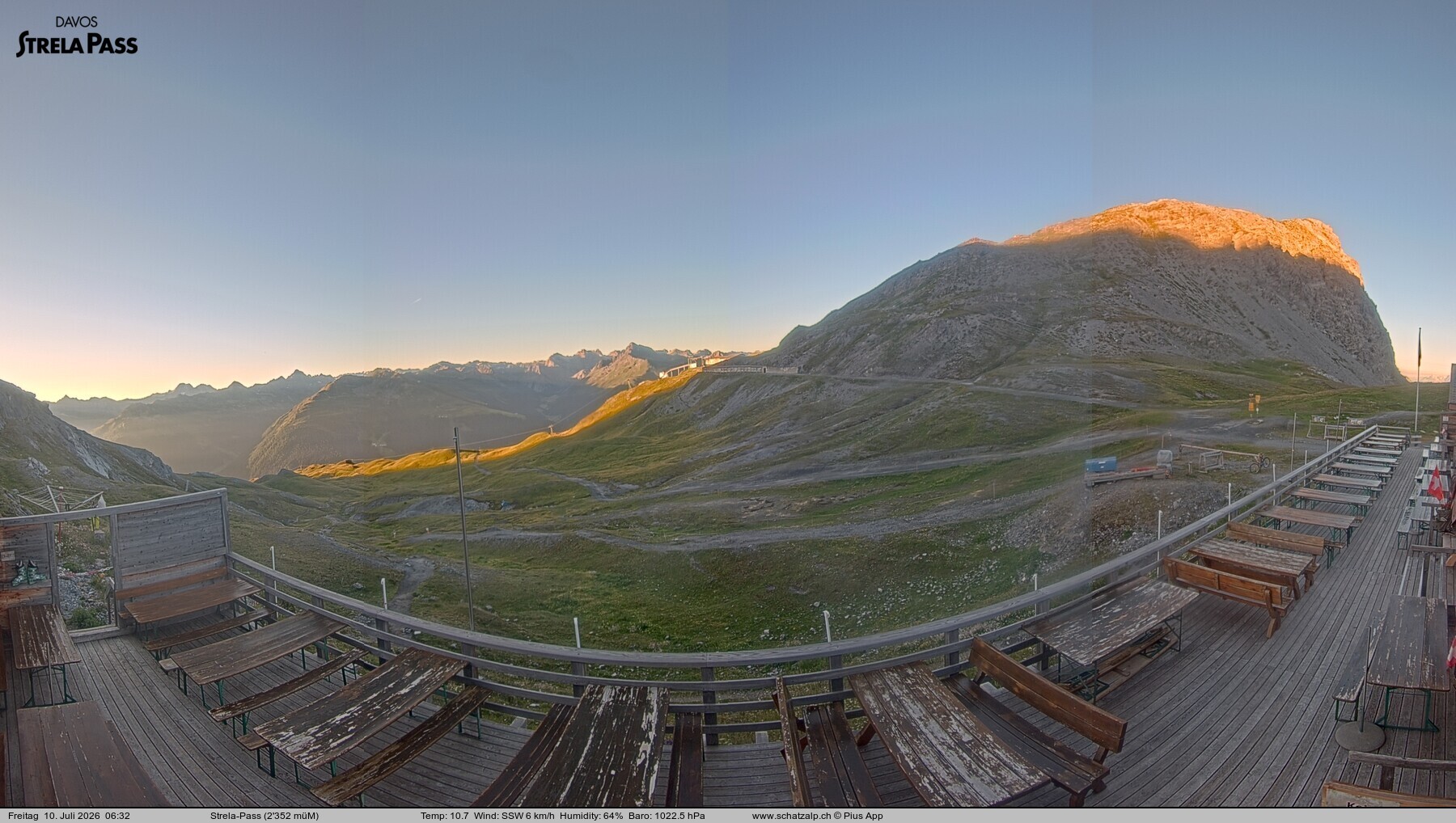 Archiv Foto Webcam Restaurant Strela Pass Schatzalp