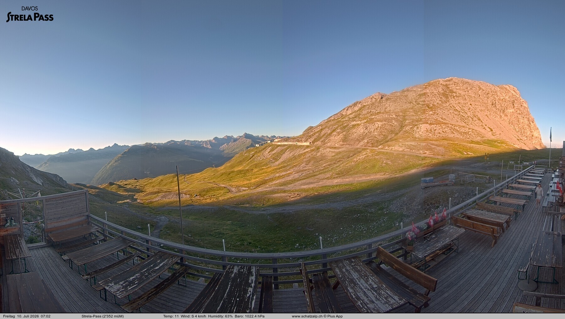 Archiv Foto Webcam Restaurant Strela Pass Schatzalp