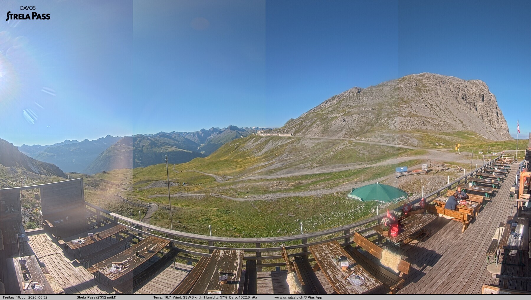 Archiv Foto Webcam Restaurant Strela Pass Schatzalp