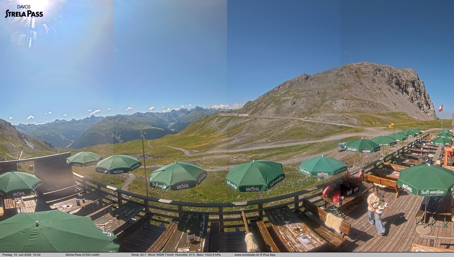 Archiv Foto Webcam Restaurant Strela Pass Schatzalp
