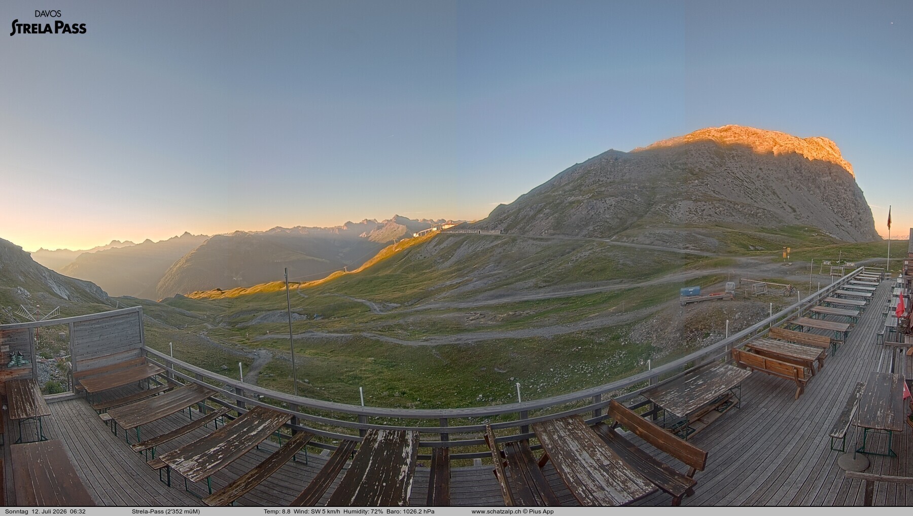 Archiv Foto Webcam Restaurant Strela Pass Schatzalp