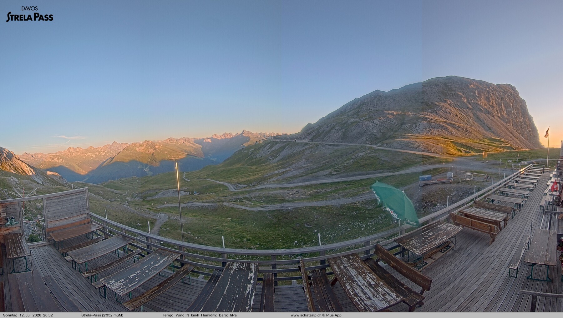 Archiv Foto Webcam Restaurant Strela Pass Schatzalp
