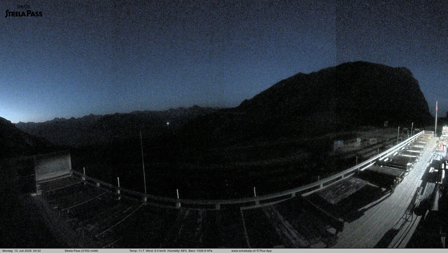 Archived image Webcam Schatzalp - Strela Pass