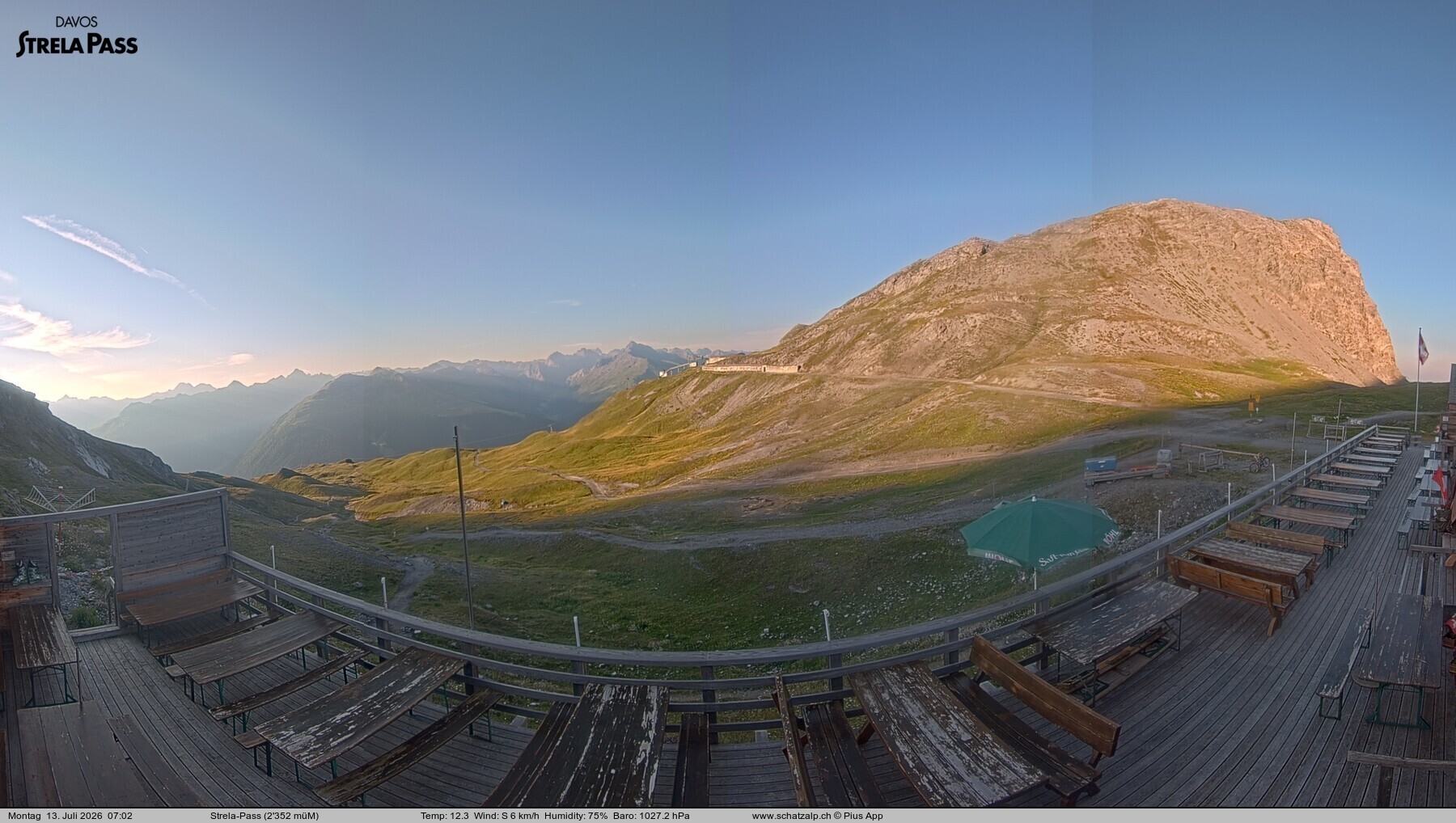 Archived image Webcam Schatzalp - Strela Pass