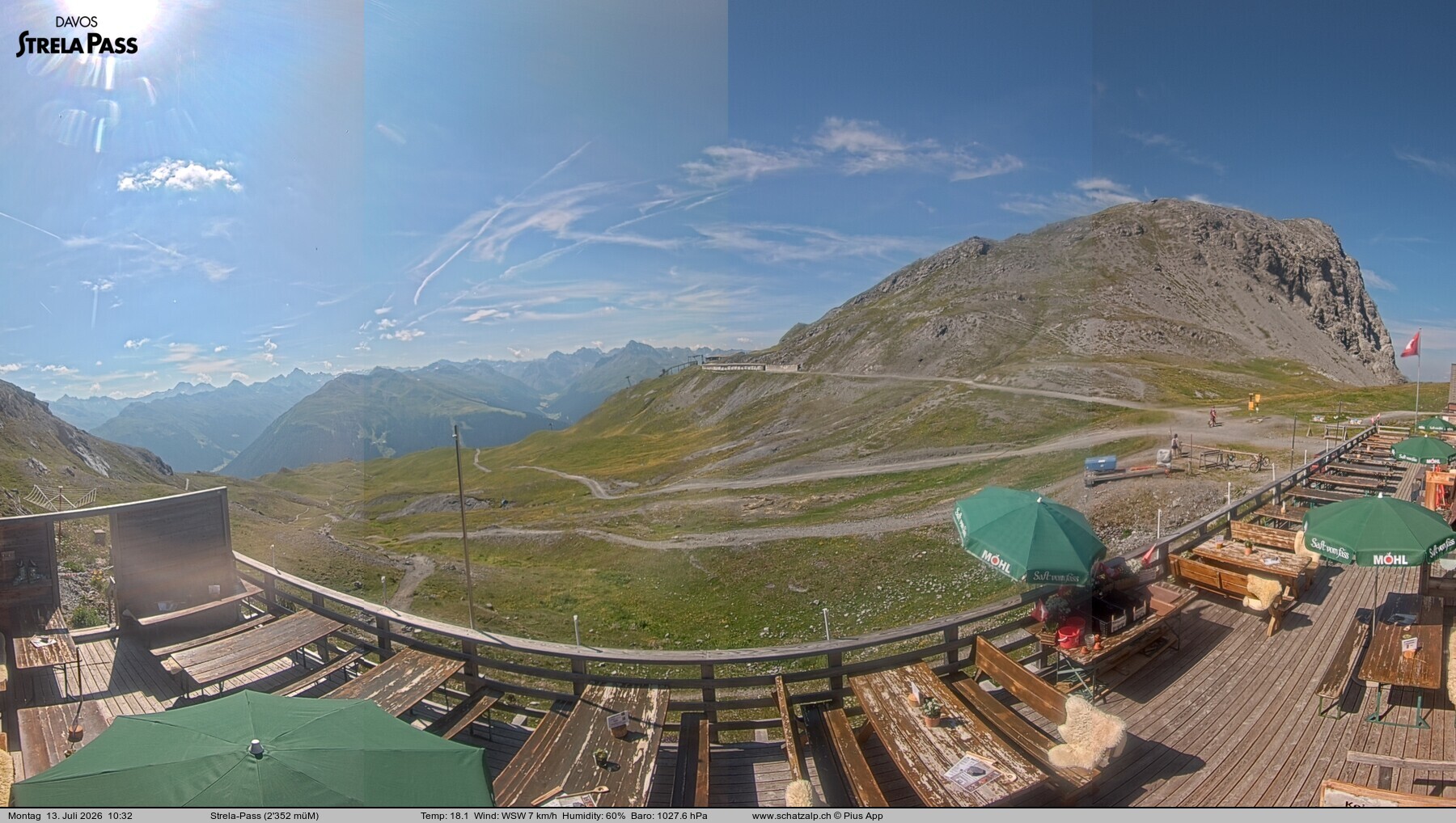 Archived image Webcam Schatzalp - Strela Pass