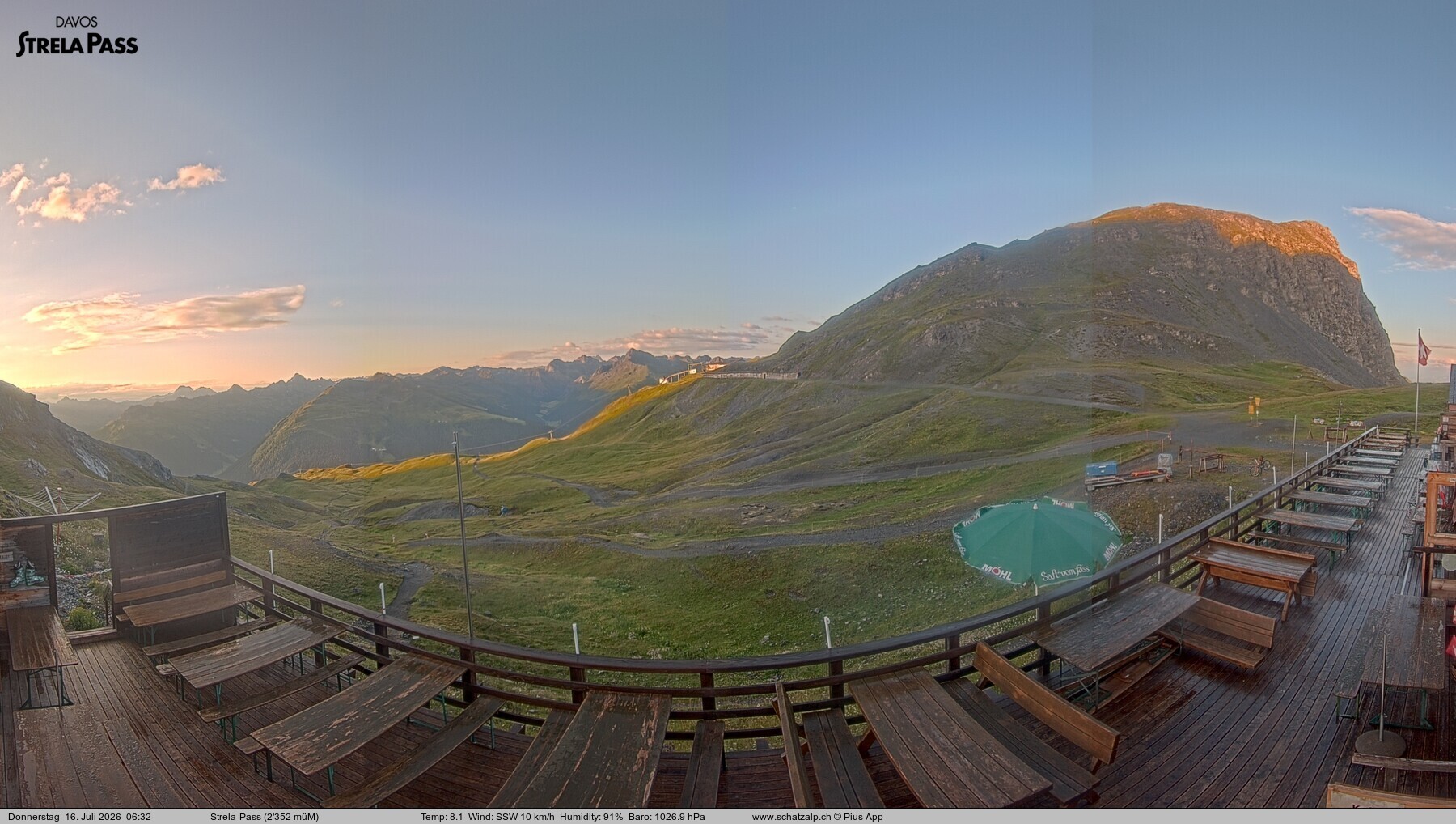 Archived image Webcam Schatzalp - Strela Pass