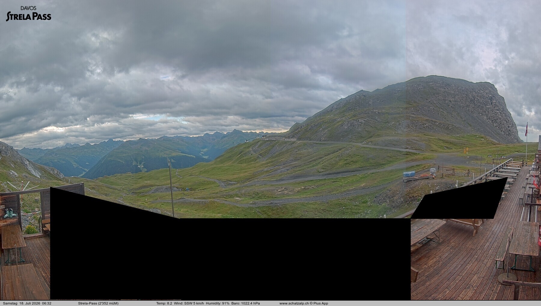 Archiv Foto Webcam Restaurant Strela Pass Schatzalp