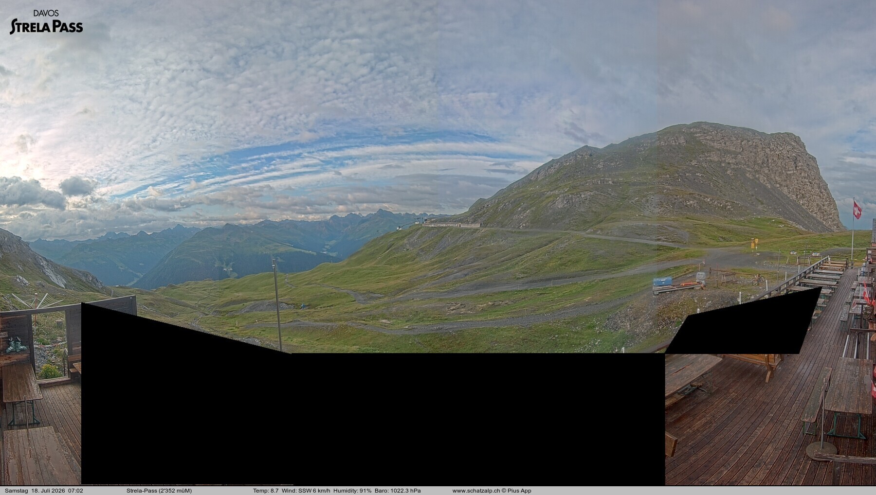 Archiv Foto Webcam Restaurant Strela Pass Schatzalp