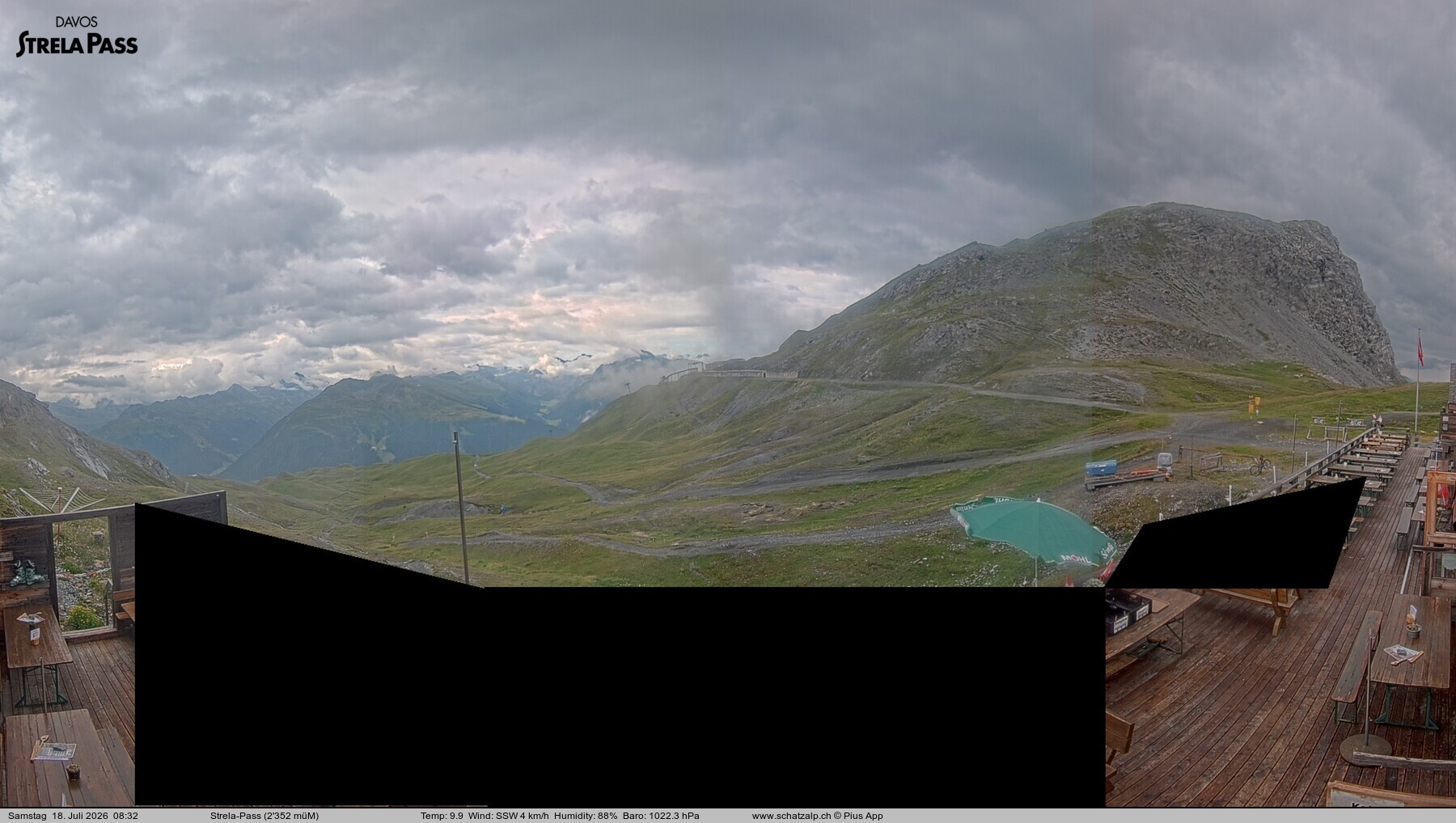 Archiv Foto Webcam Restaurant Strela Pass Schatzalp
