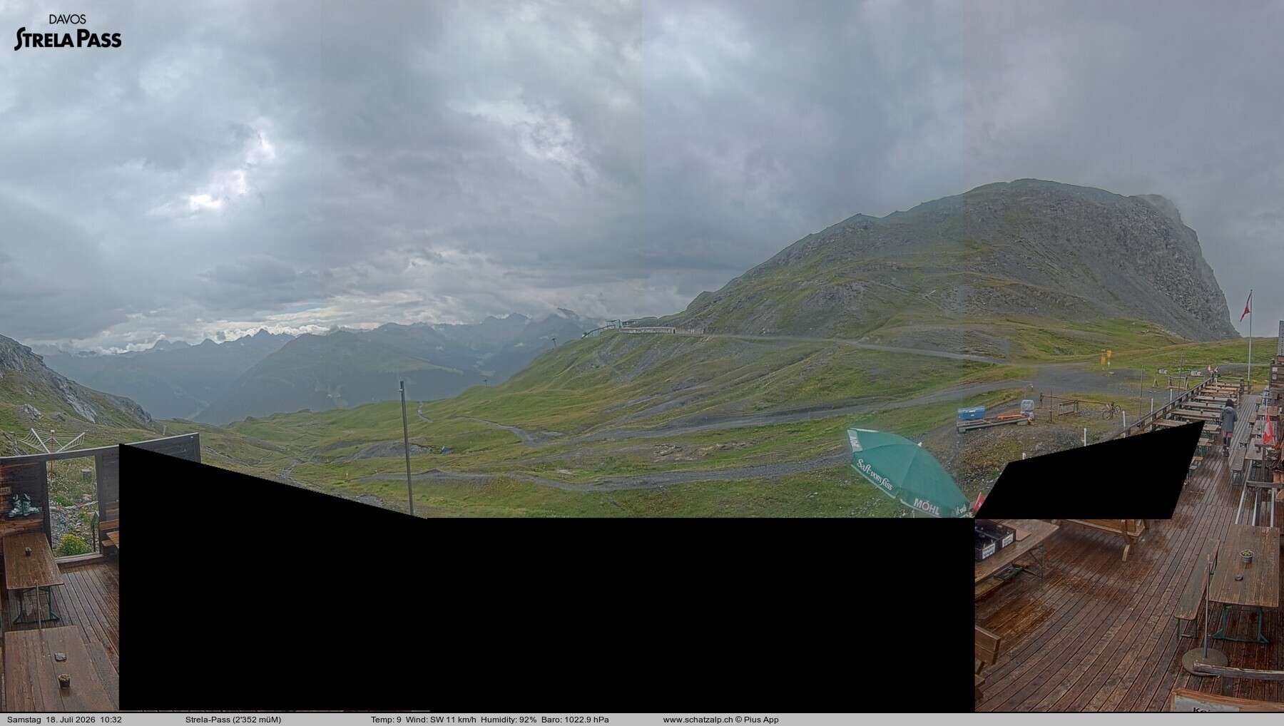 Archiv Foto Webcam Restaurant Strela Pass Schatzalp