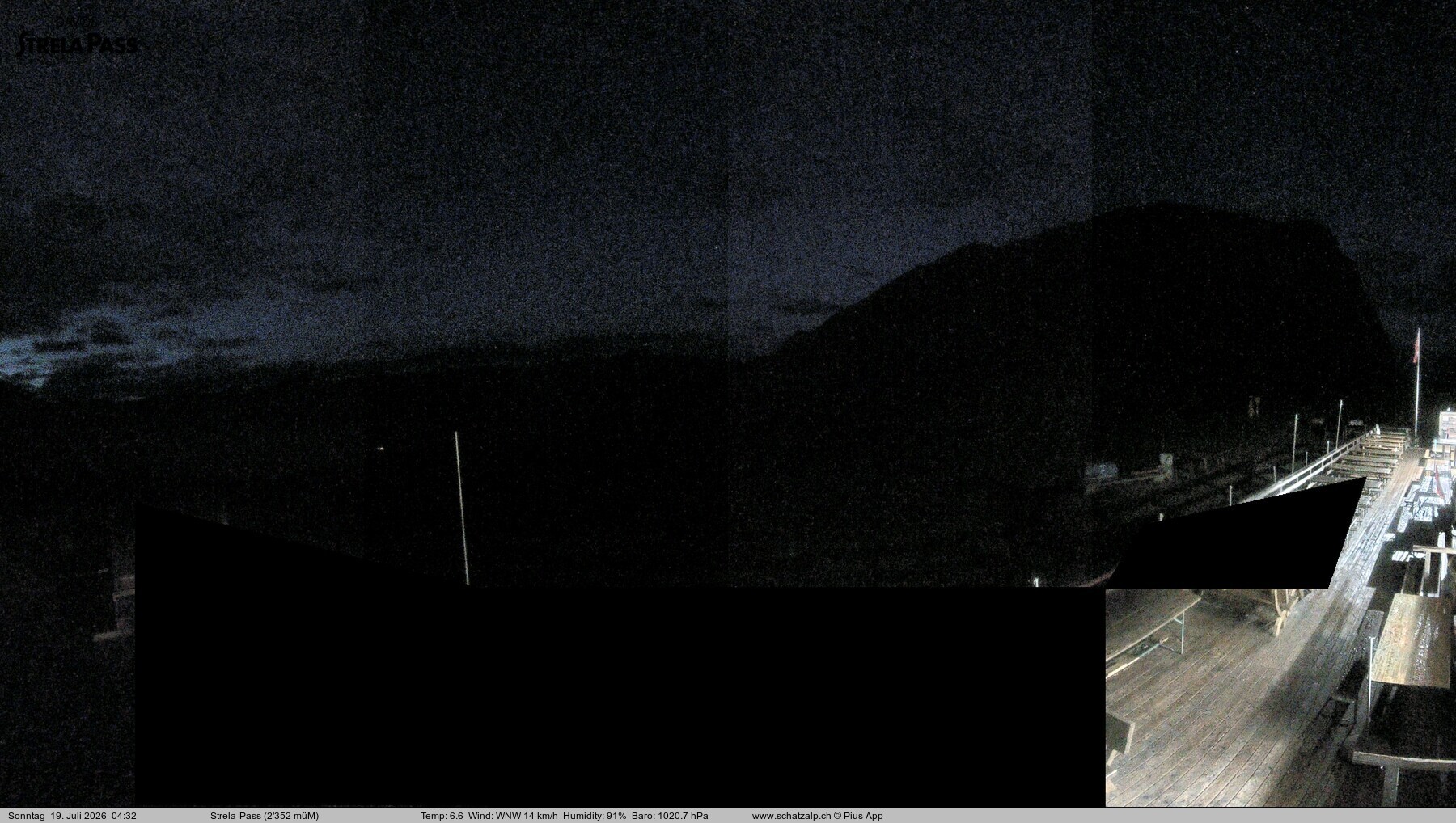 Archiv Foto Webcam Restaurant Strela Pass Schatzalp