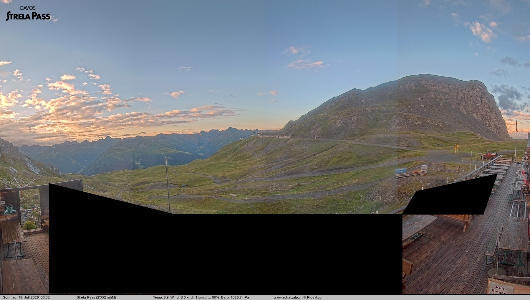 Archiv Foto Webcam Restaurant Strela Pass Schatzalp