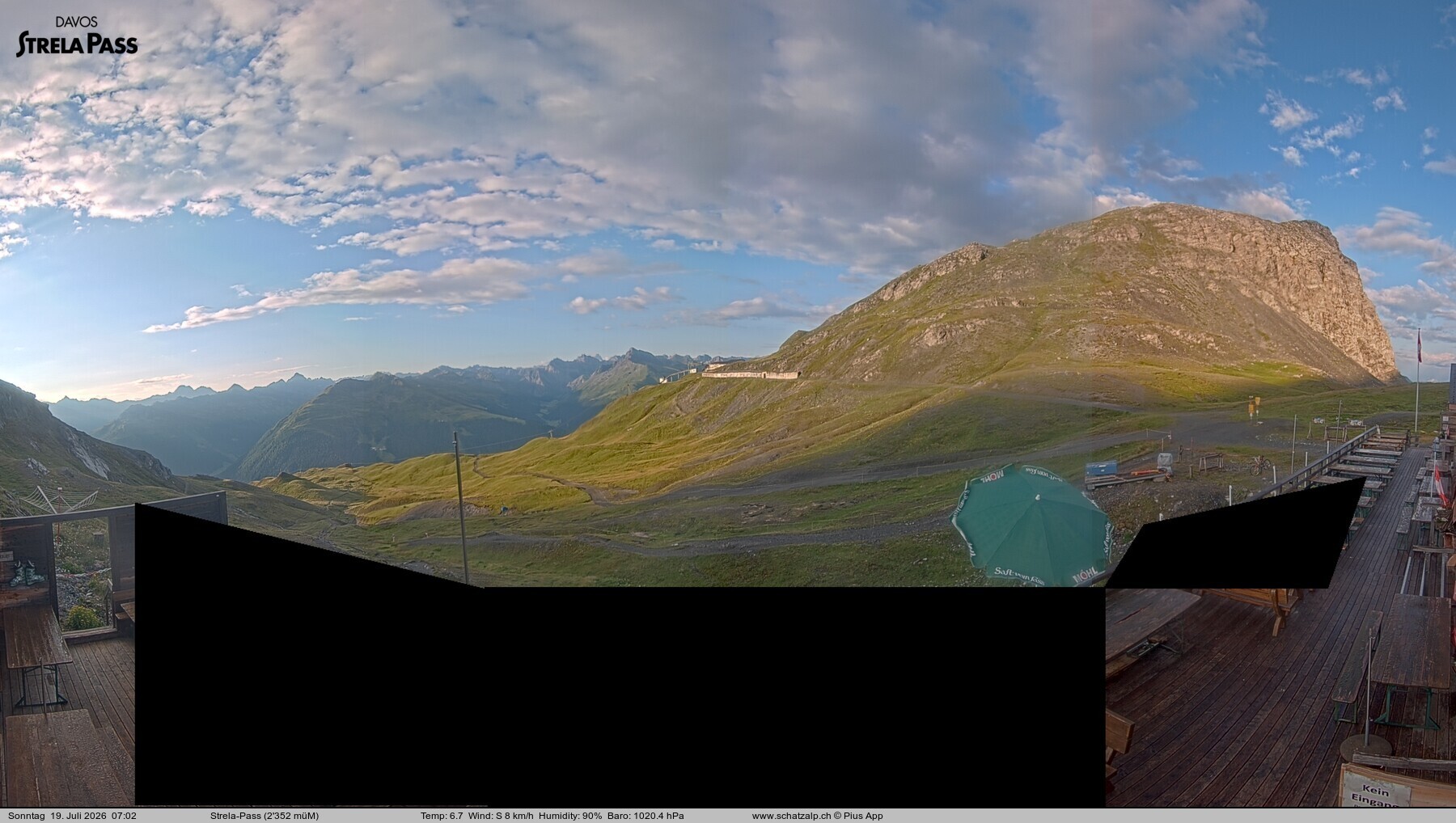 Archiv Foto Webcam Restaurant Strela Pass Schatzalp