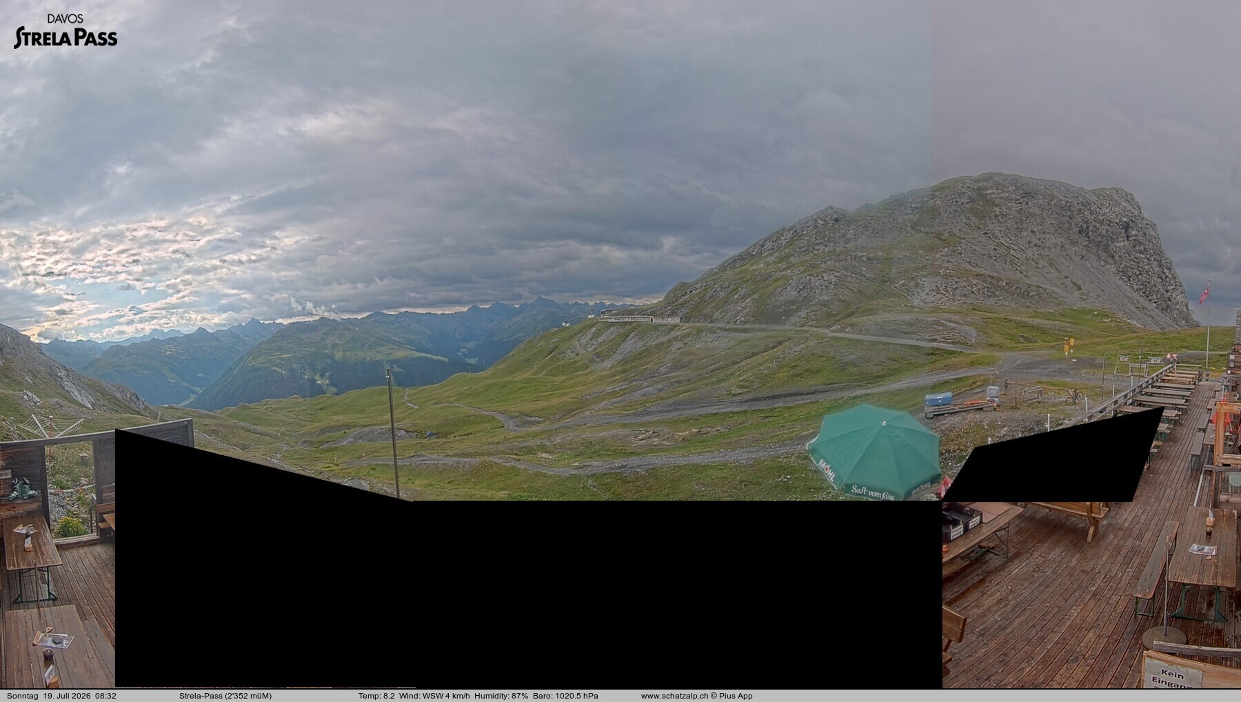 Archiv Foto Webcam Restaurant Strela Pass Schatzalp
