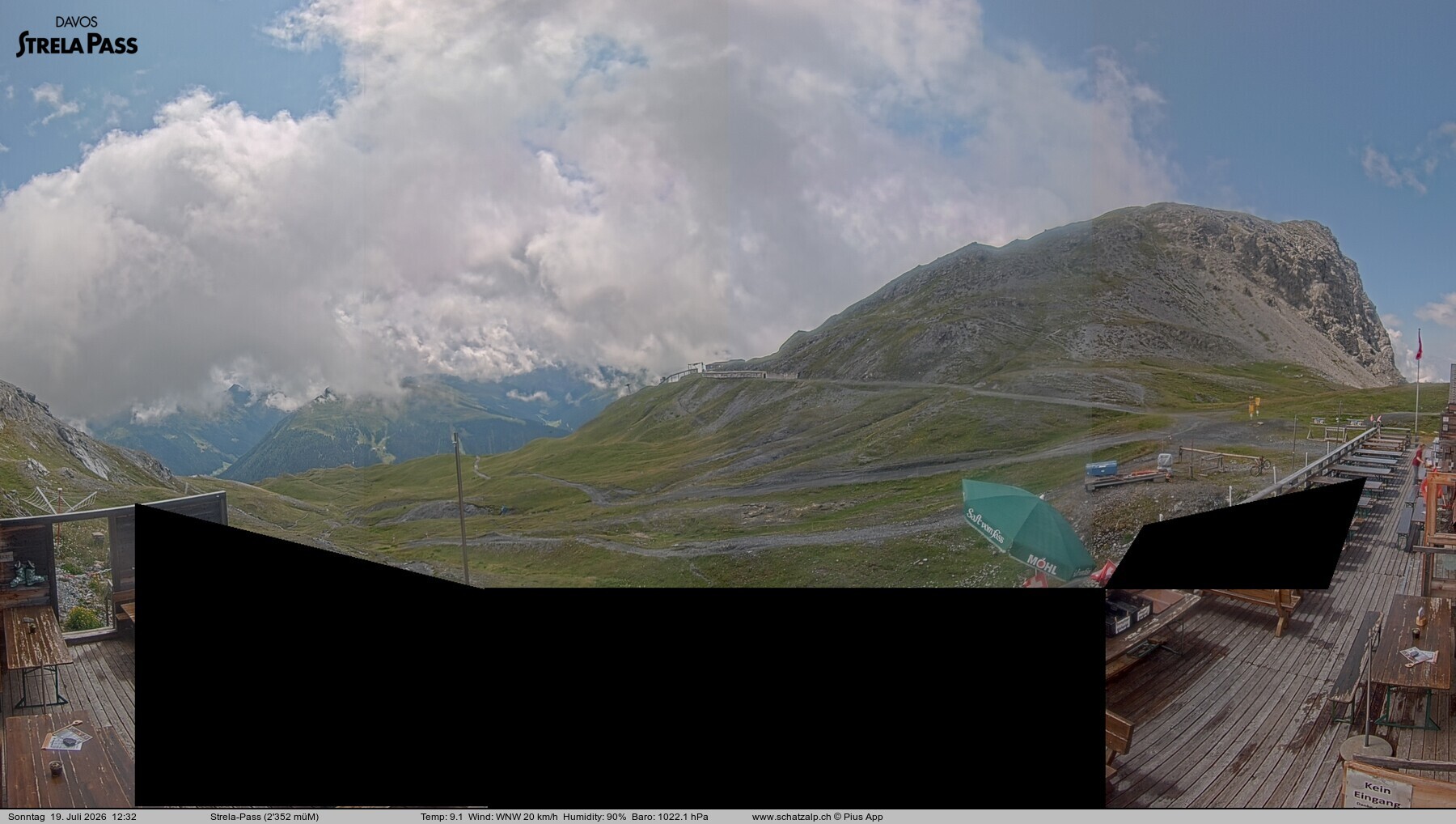 Archiv Foto Webcam Restaurant Strela Pass Schatzalp