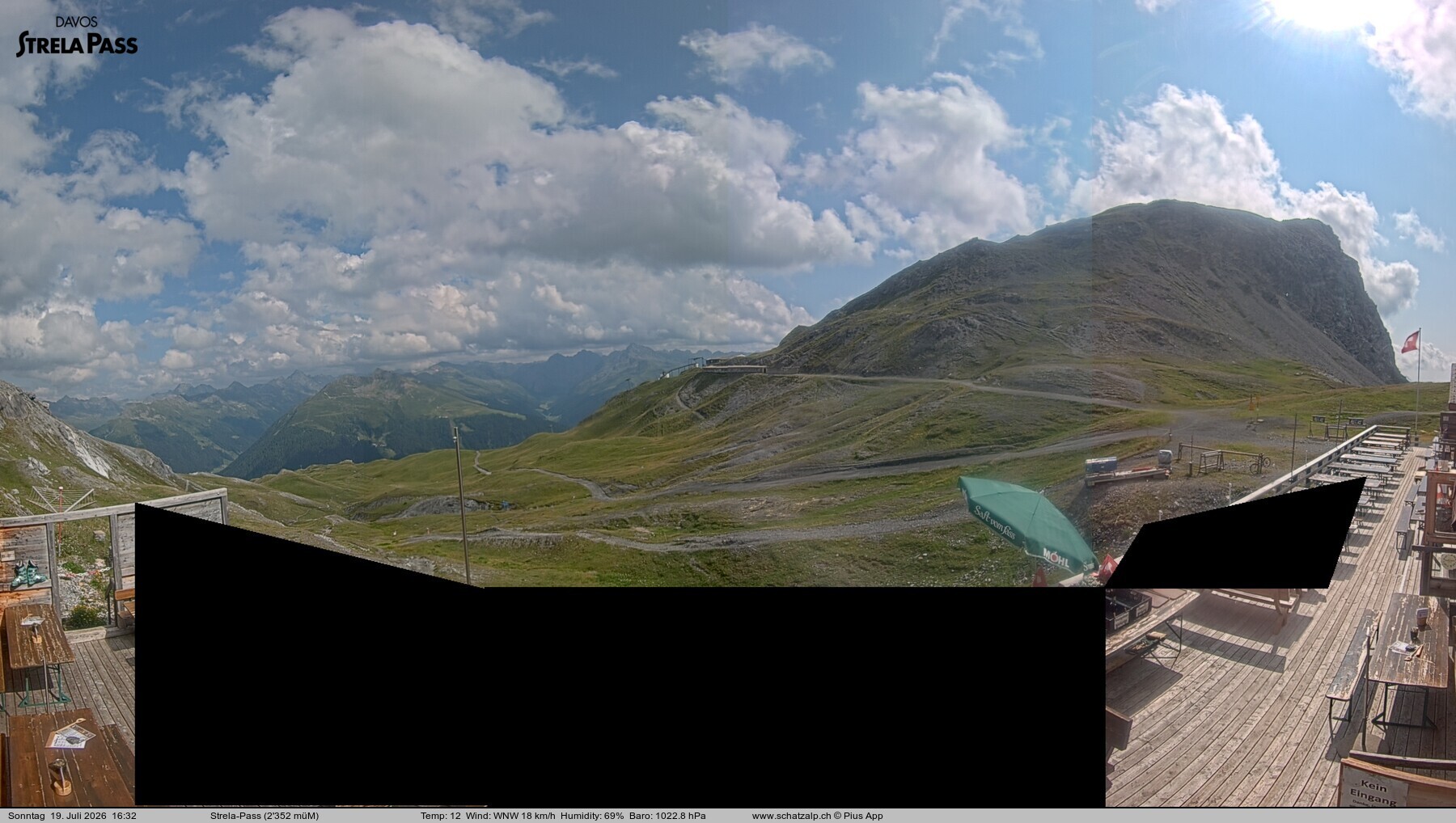 Archiv Foto Webcam Restaurant Strela Pass Schatzalp