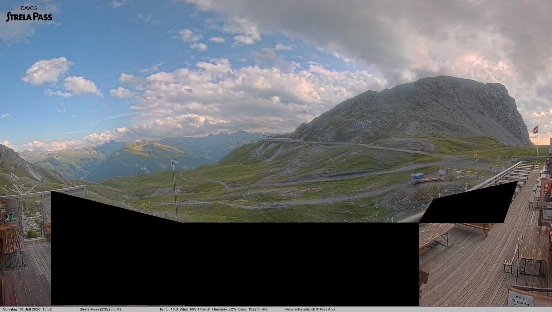 Archiv Foto Webcam Restaurant Strela Pass Schatzalp