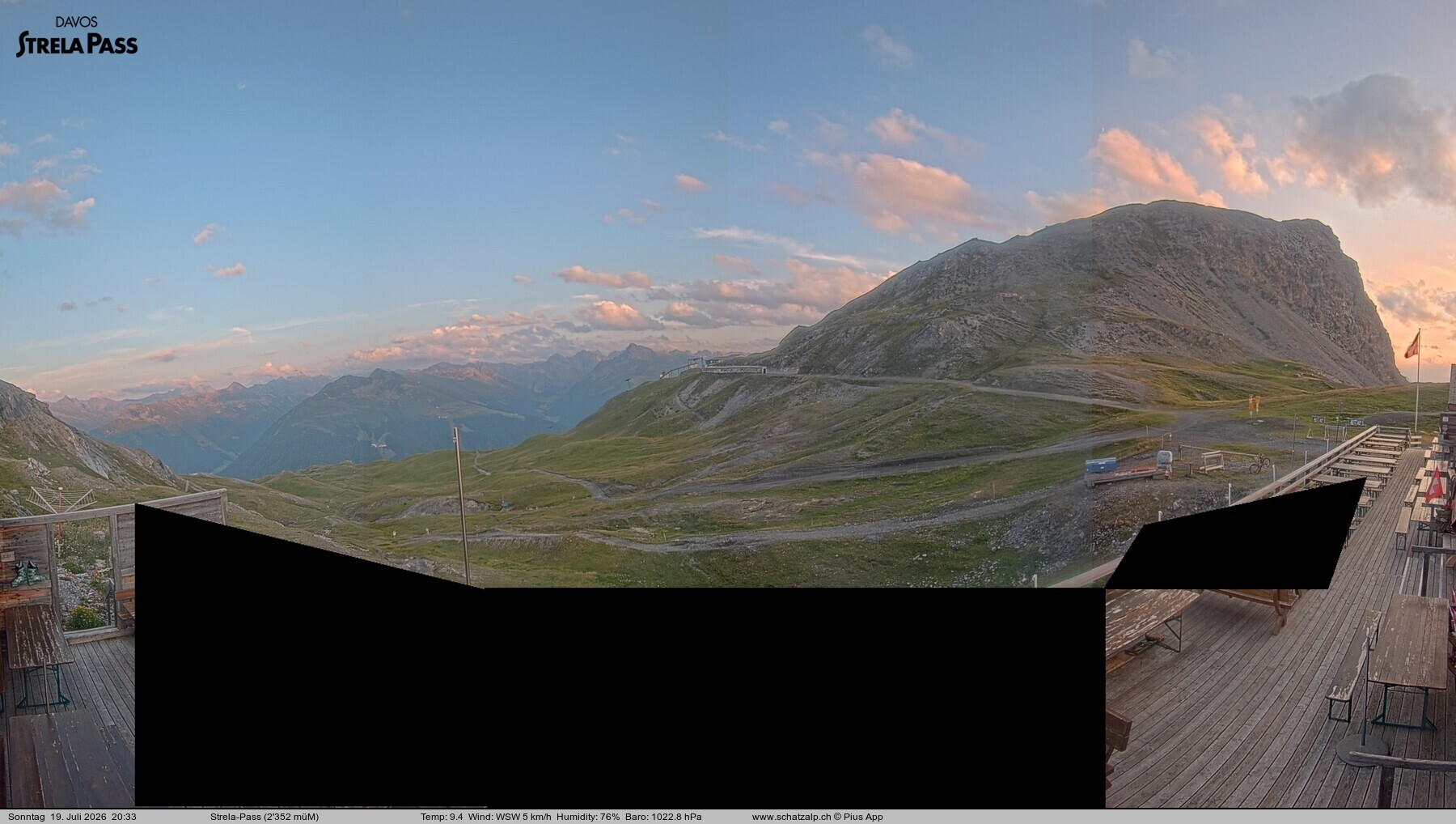 Archiv Foto Webcam Restaurant Strela Pass Schatzalp