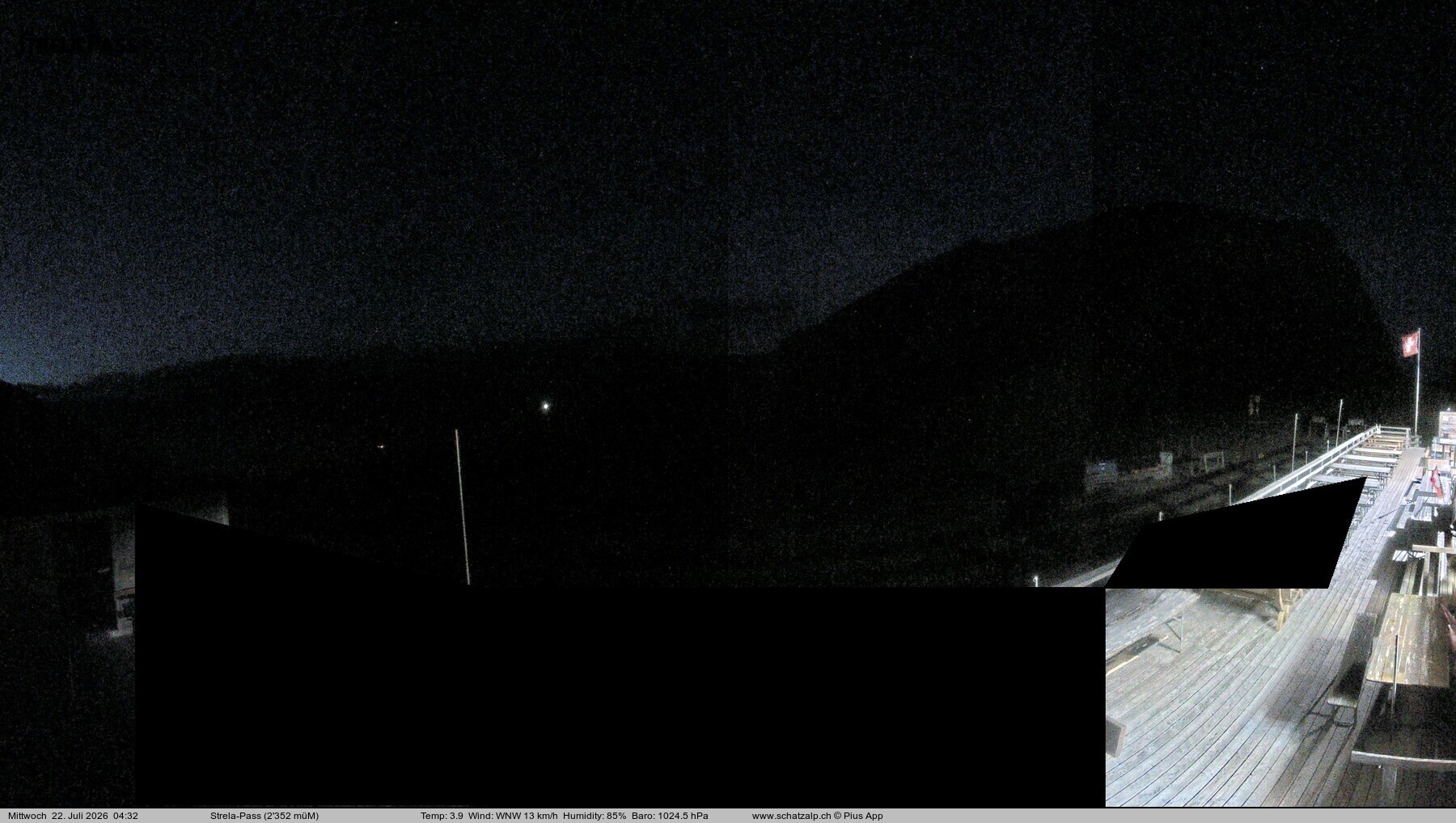 Archiv Foto Webcam Restaurant Strela Pass Schatzalp