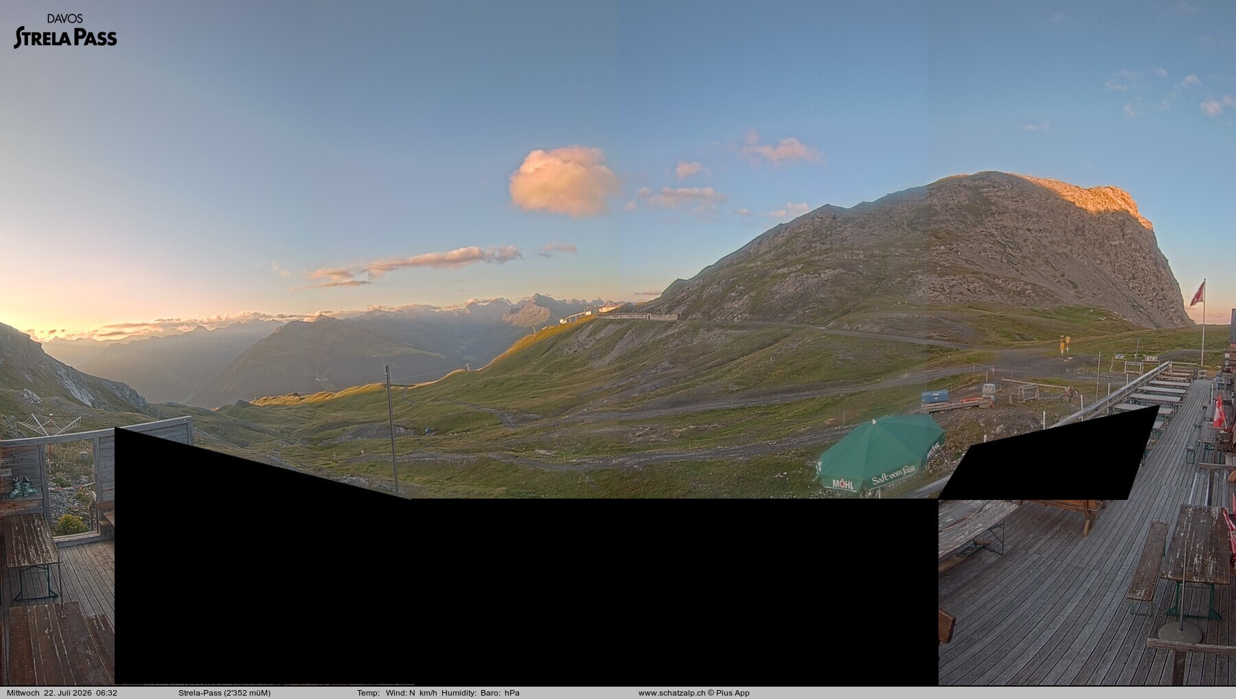Archiv Foto Webcam Restaurant Strela Pass Schatzalp