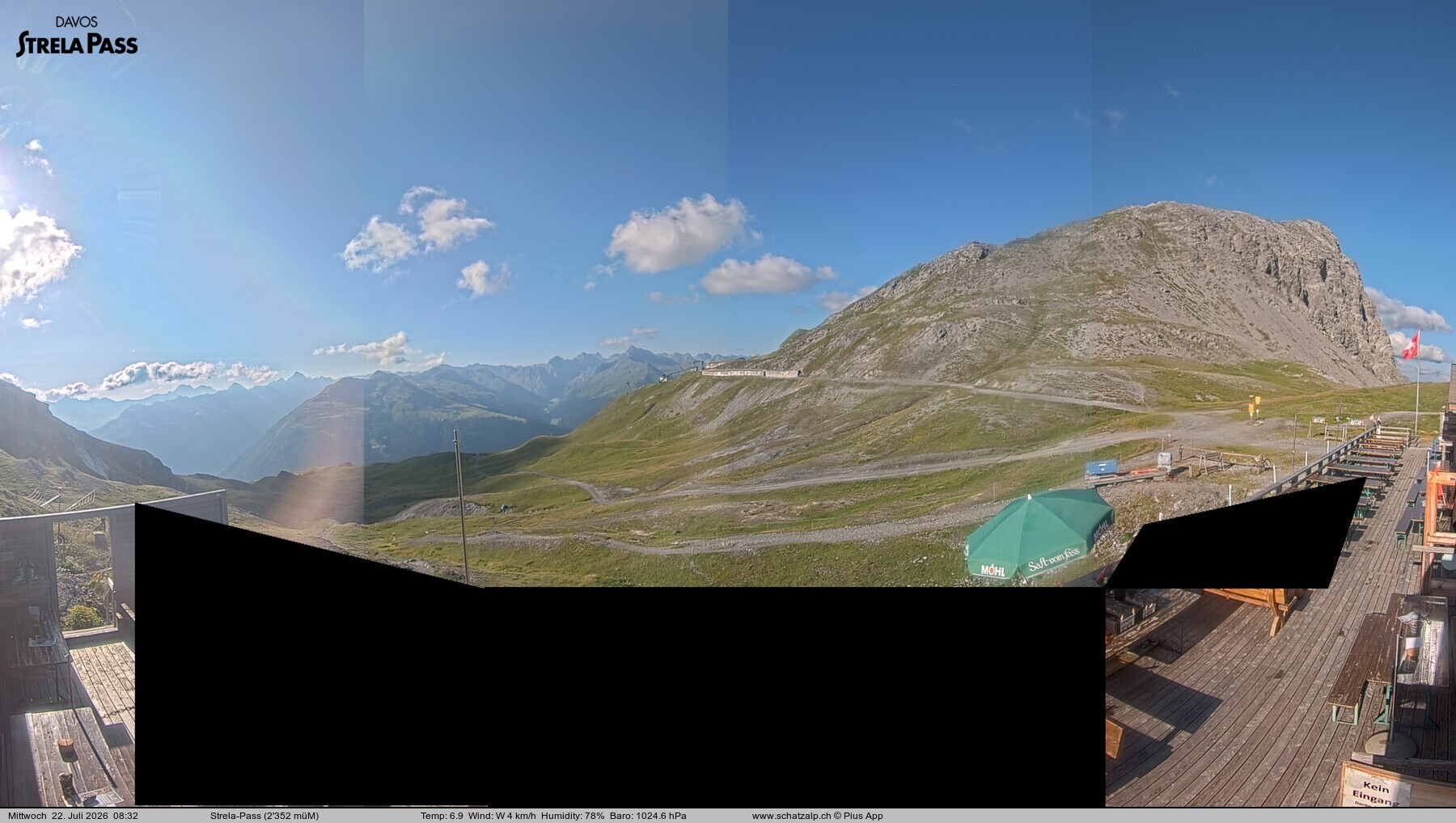 Archiv Foto Webcam Restaurant Strela Pass Schatzalp