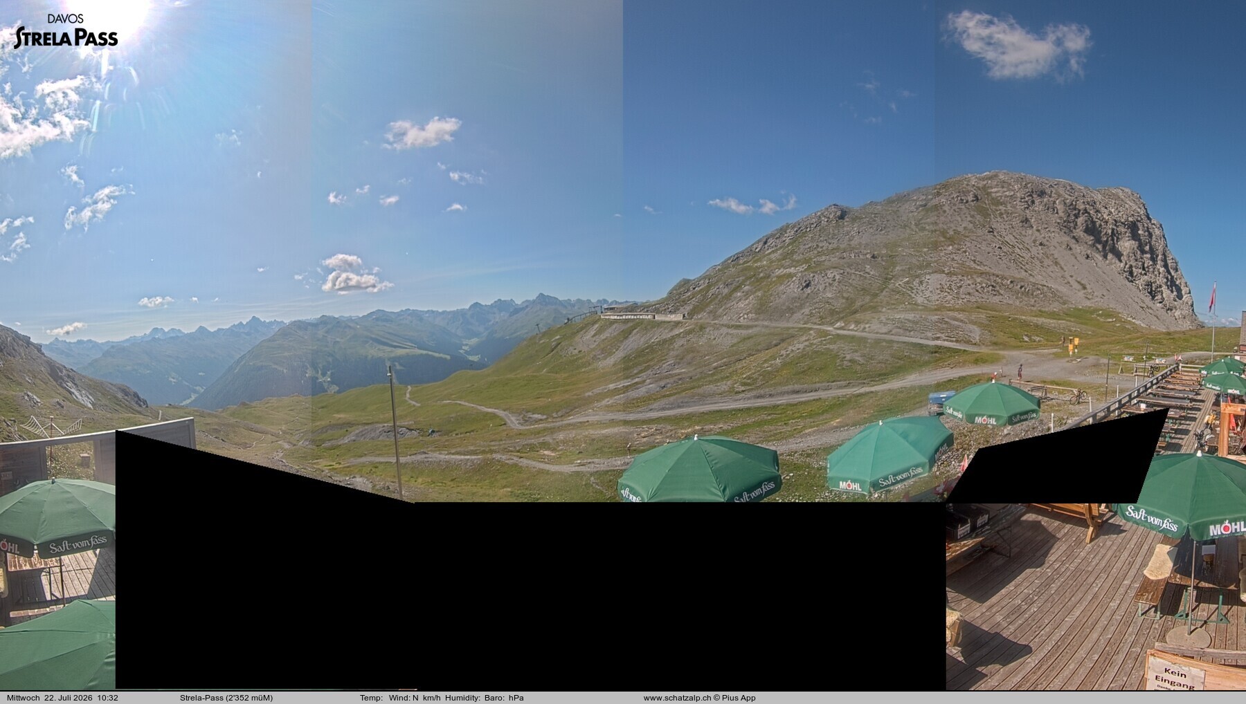 Archiv Foto Webcam Restaurant Strela Pass Schatzalp