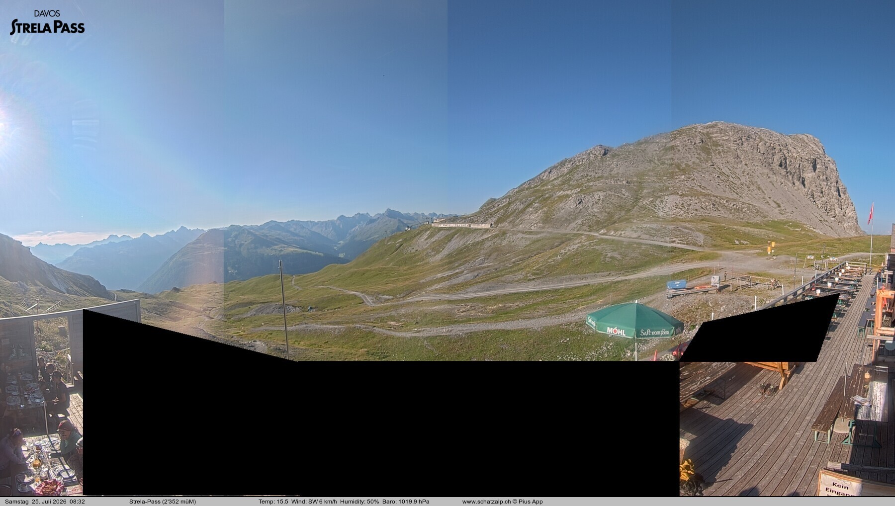 Archiv Foto Webcam Restaurant Strela Pass Schatzalp