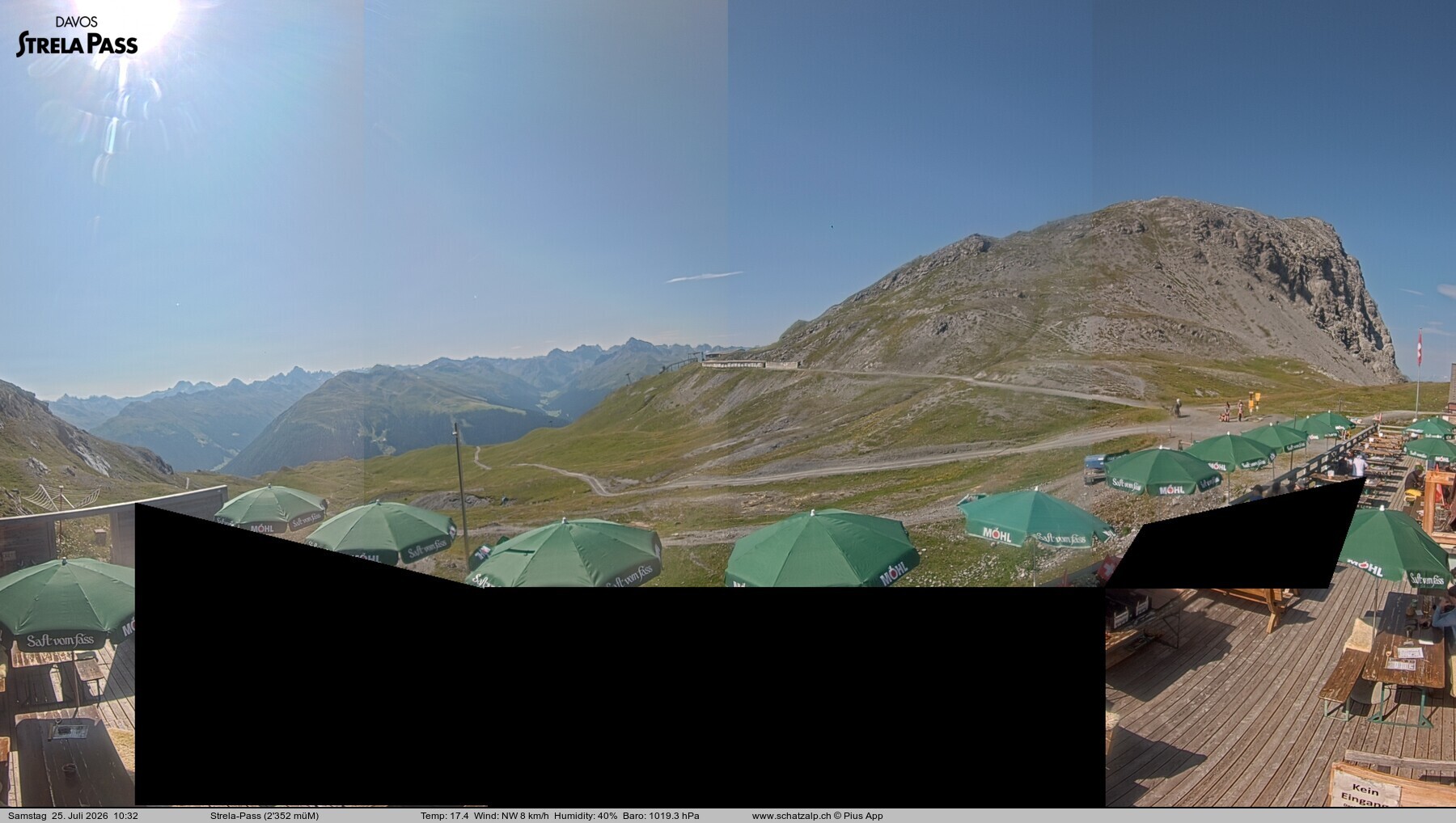 Archiv Foto Webcam Restaurant Strela Pass Schatzalp