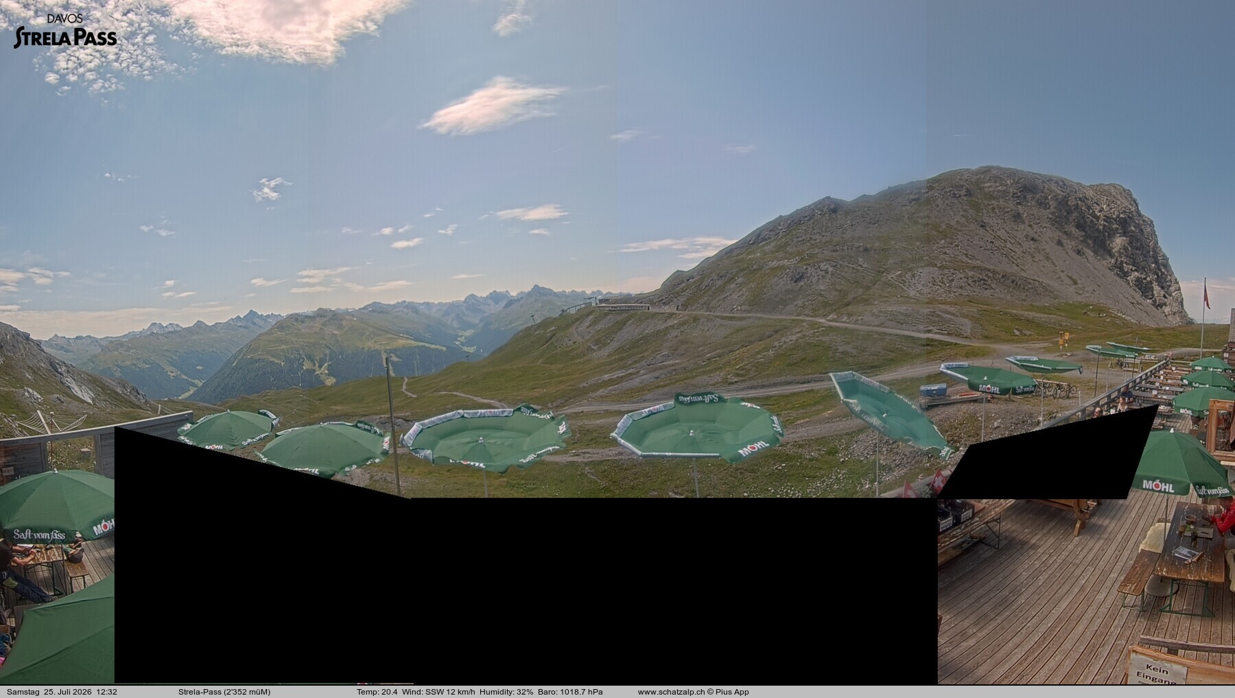 Archiv Foto Webcam Restaurant Strela Pass Schatzalp