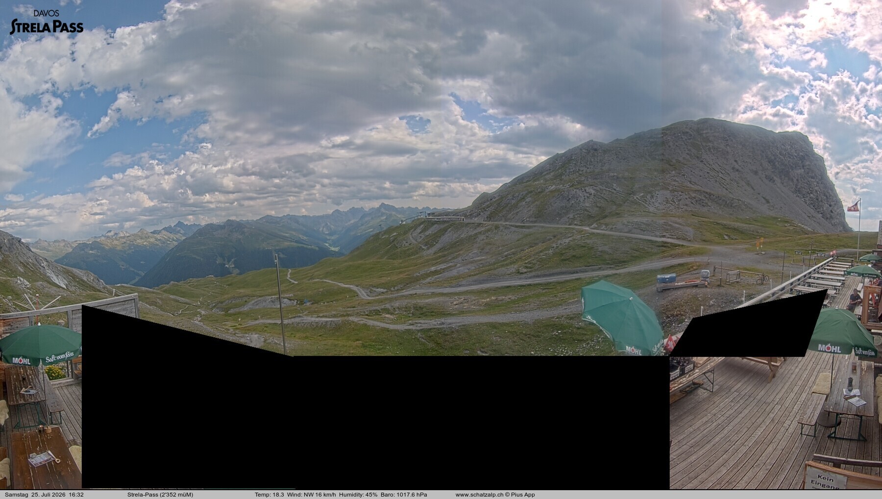 Archiv Foto Webcam Restaurant Strela Pass Schatzalp