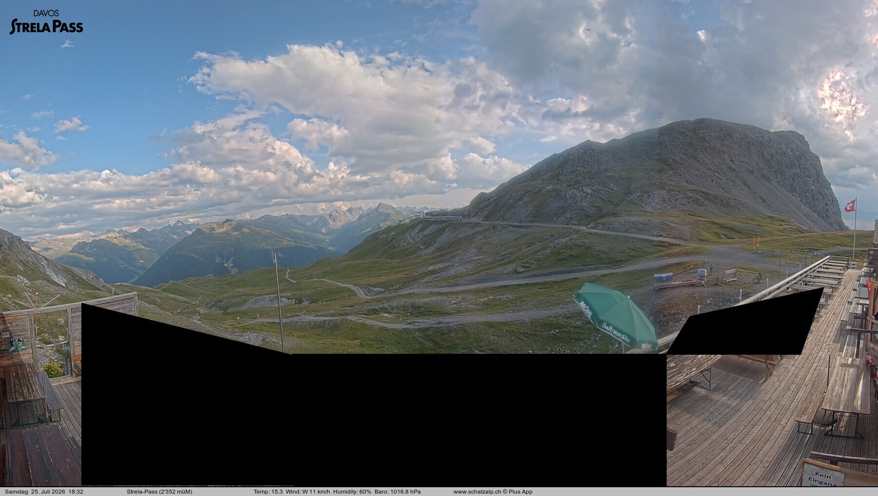 Archiv Foto Webcam Restaurant Strela Pass Schatzalp