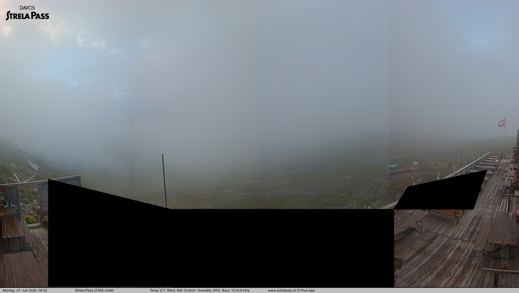 Archiv Foto Webcam Restaurant Strela Pass Schatzalp