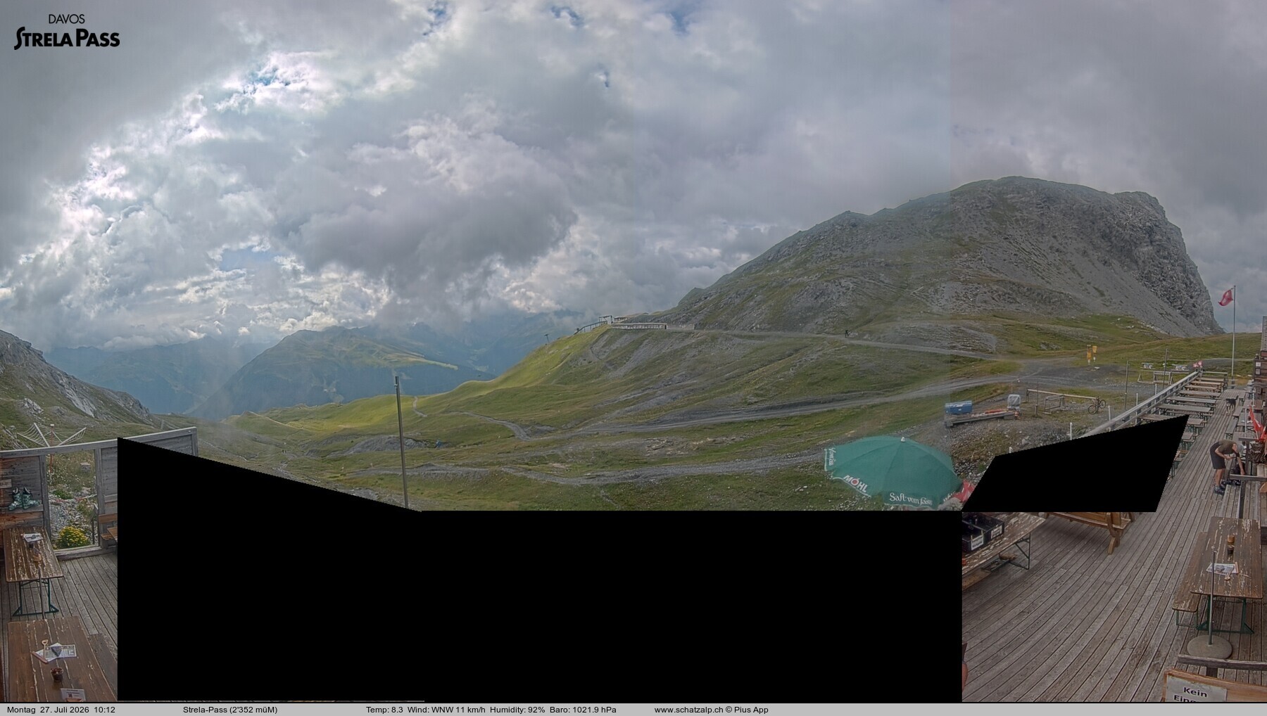 Archiv Foto Webcam Restaurant Strela Pass Schatzalp