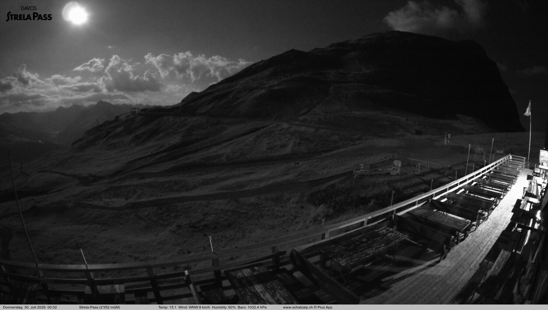 Archiv Foto Webcam Restaurant Strela Pass Schatzalp