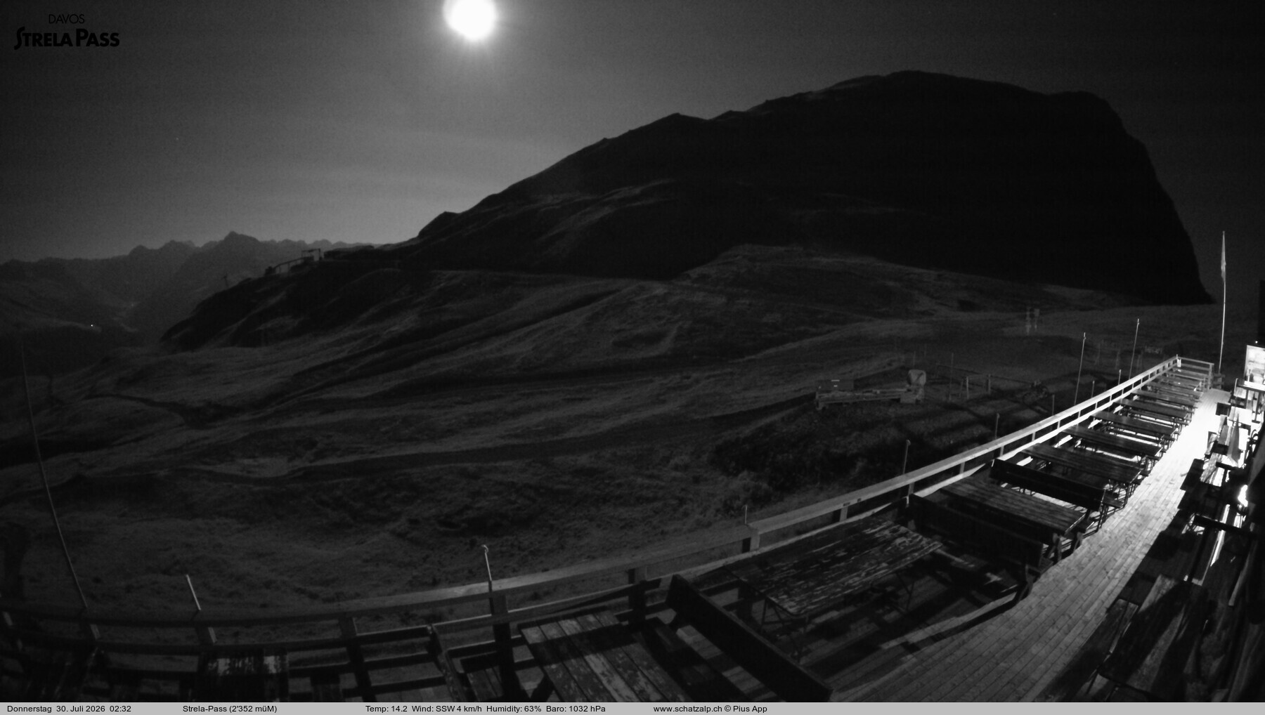 Archiv Foto Webcam Restaurant Strela Pass Schatzalp