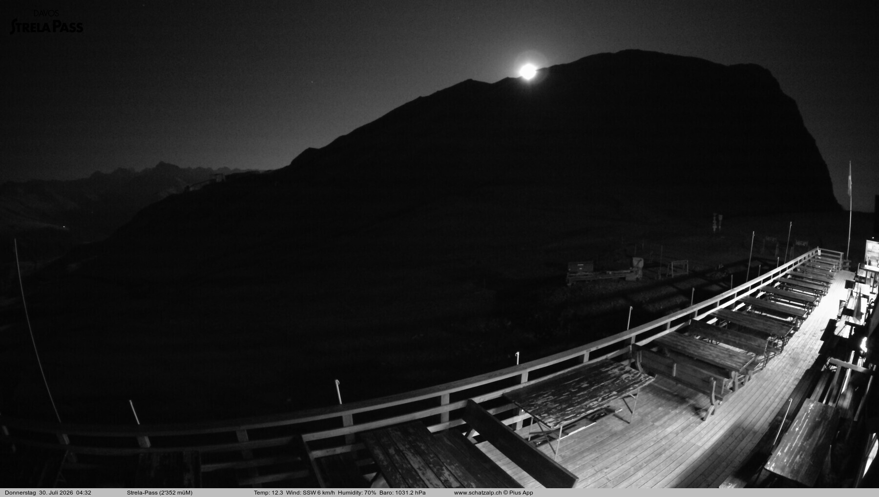 Archiv Foto Webcam Restaurant Strela Pass Schatzalp