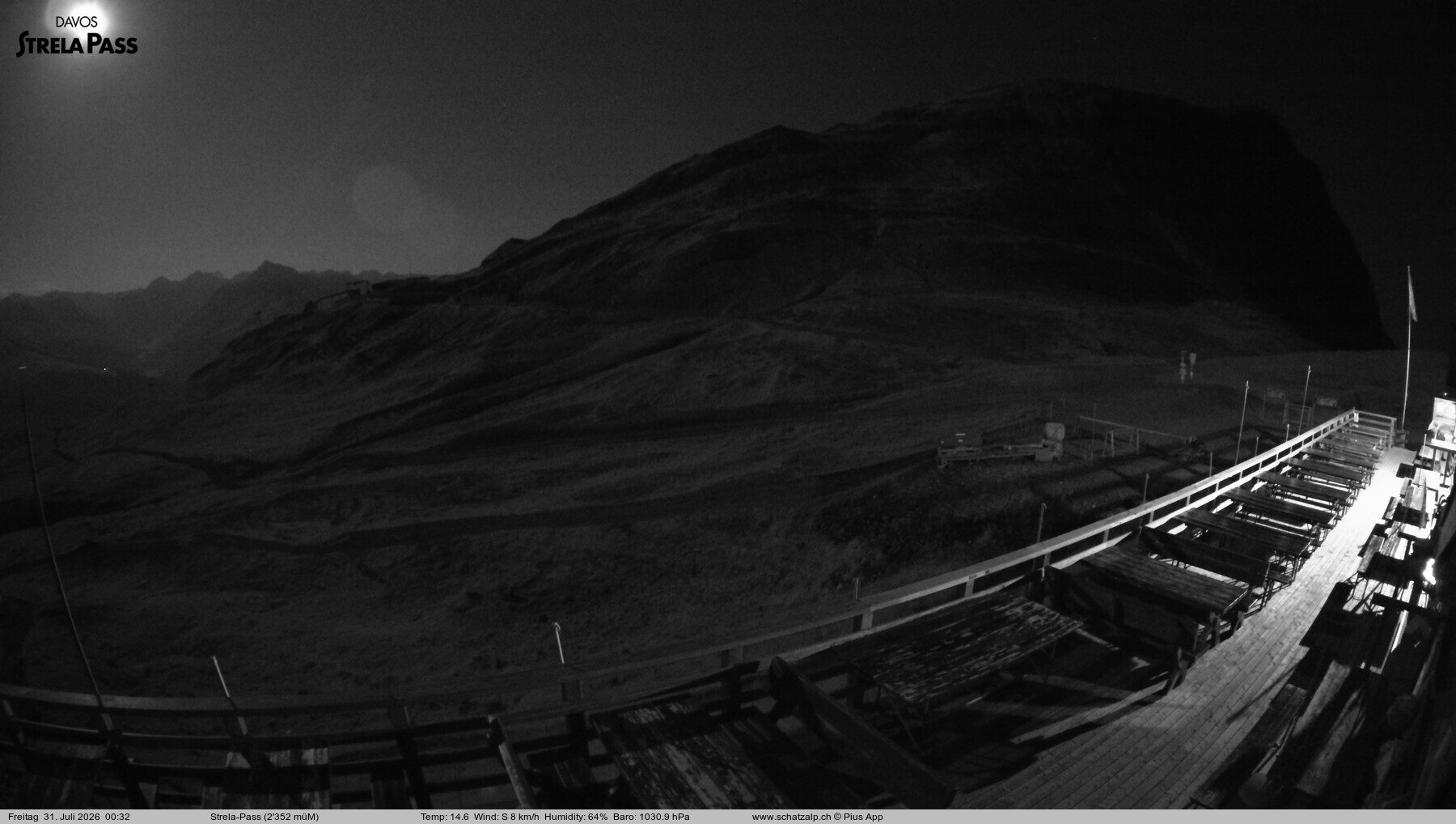 Archiv Foto Webcam Restaurant Strela Pass Schatzalp
