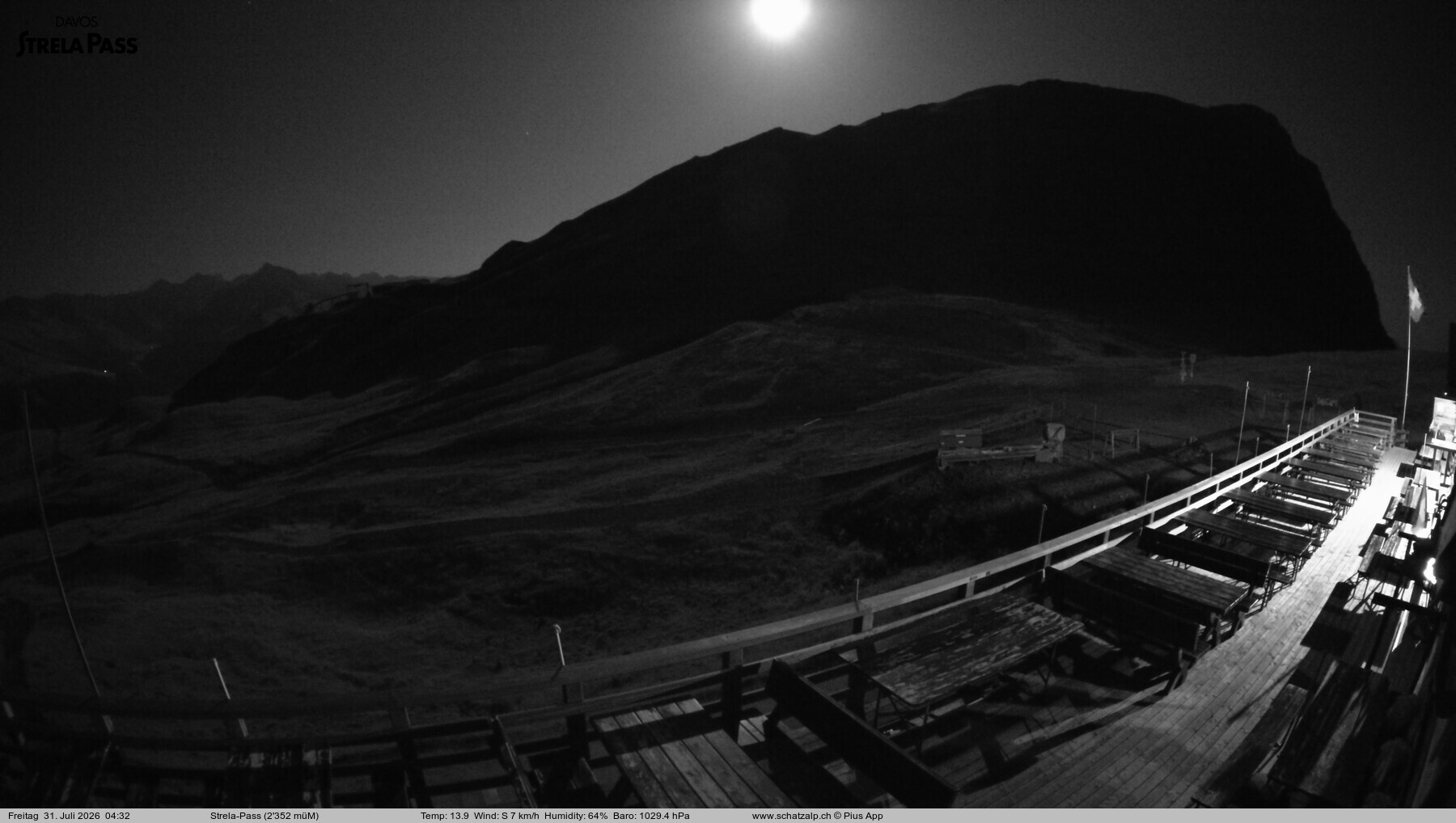 Archiv Foto Webcam Restaurant Strela Pass Schatzalp