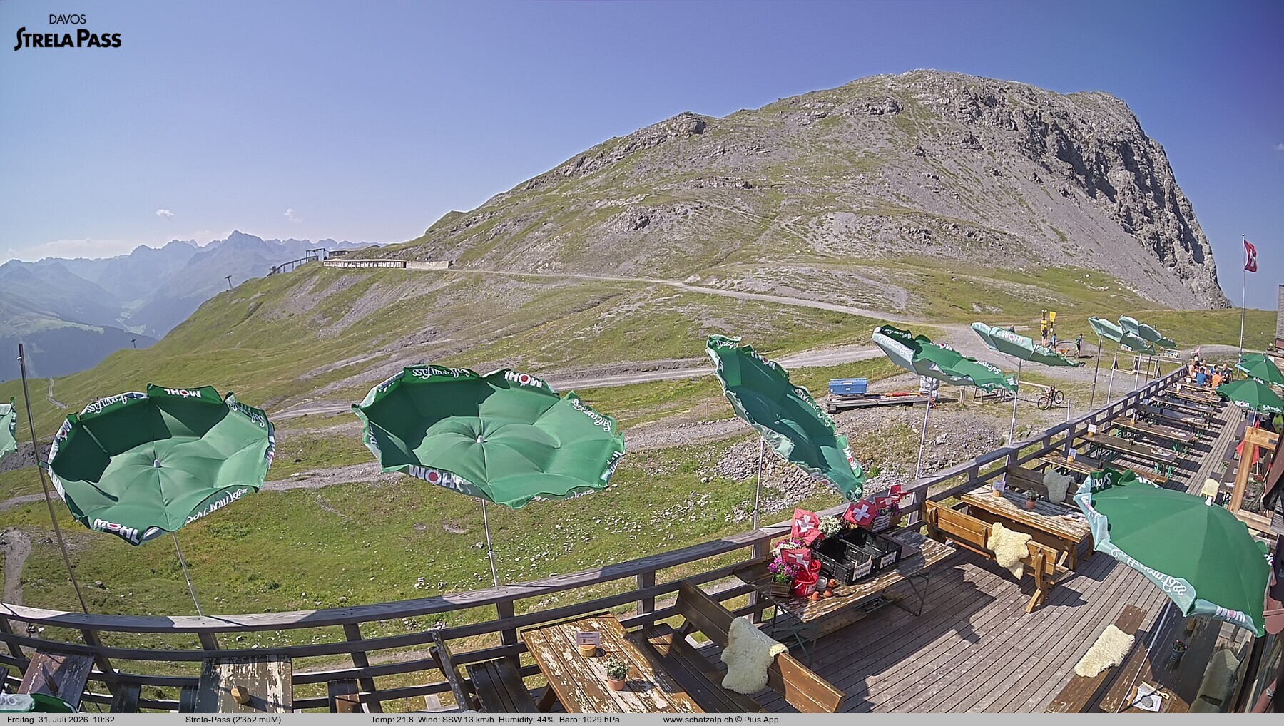 Archiv Foto Webcam Restaurant Strela Pass Schatzalp