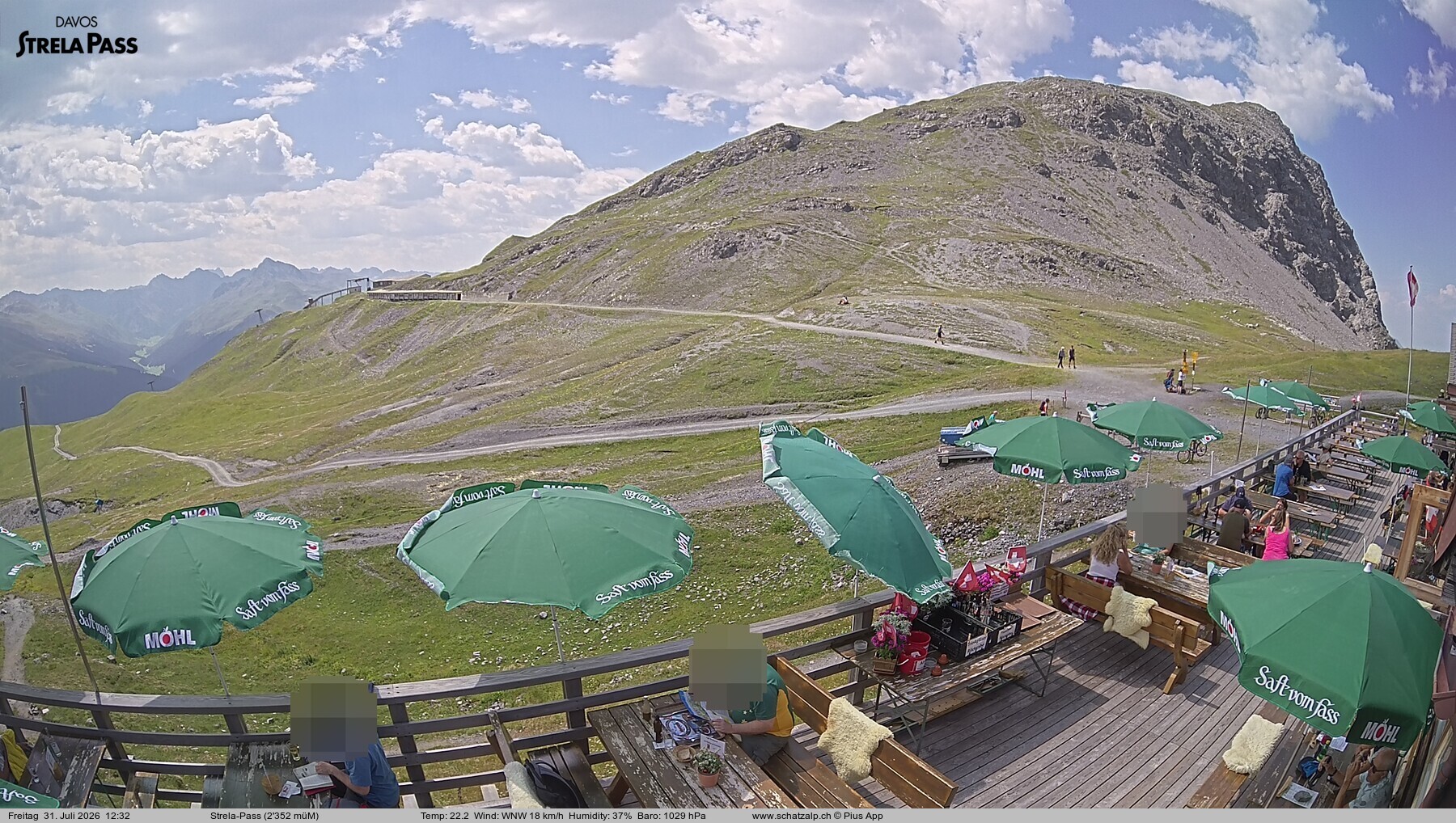 Archiv Foto Webcam Restaurant Strela Pass Schatzalp