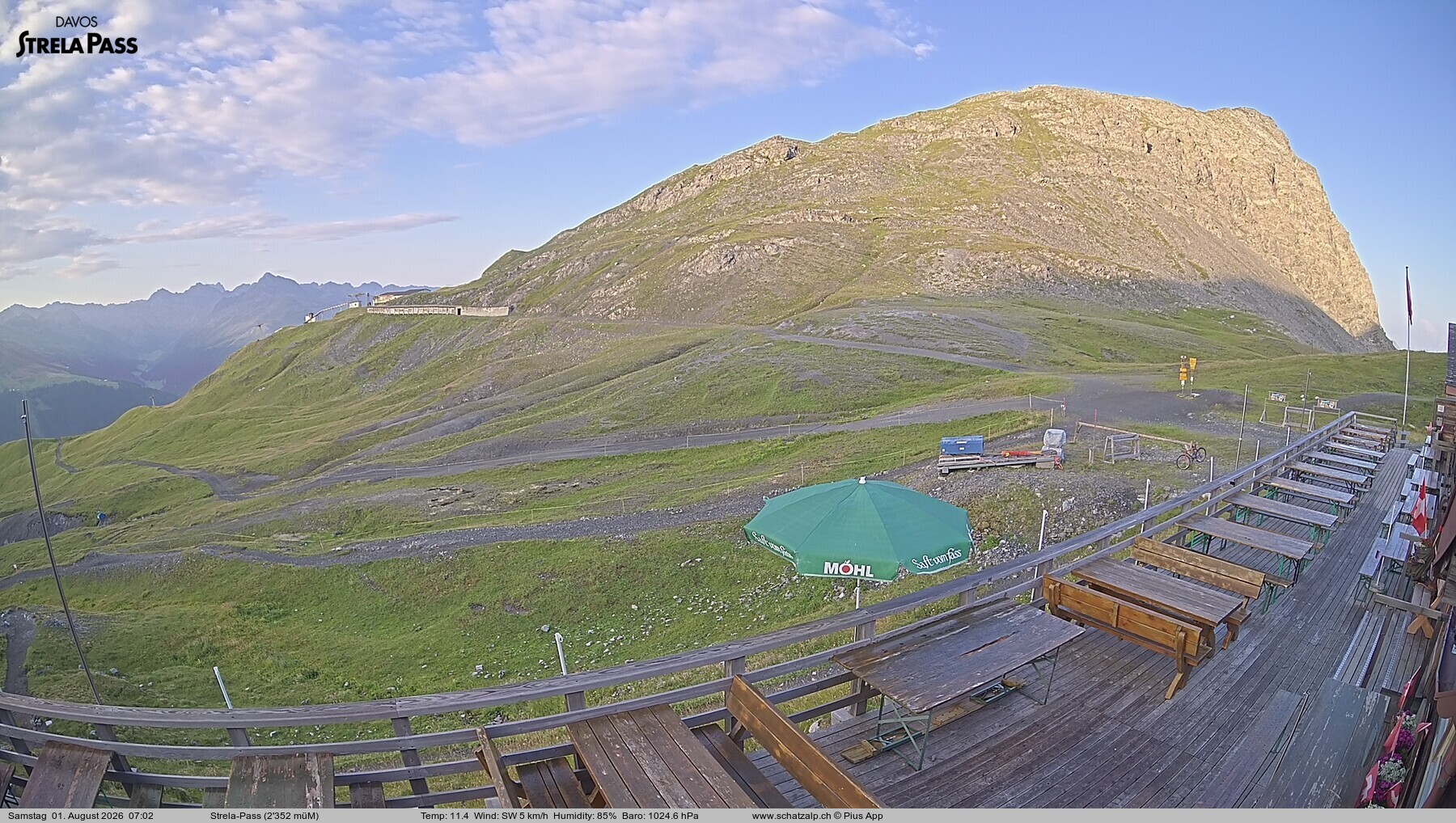 Archived image Webcam Schatzalp - Strela Pass